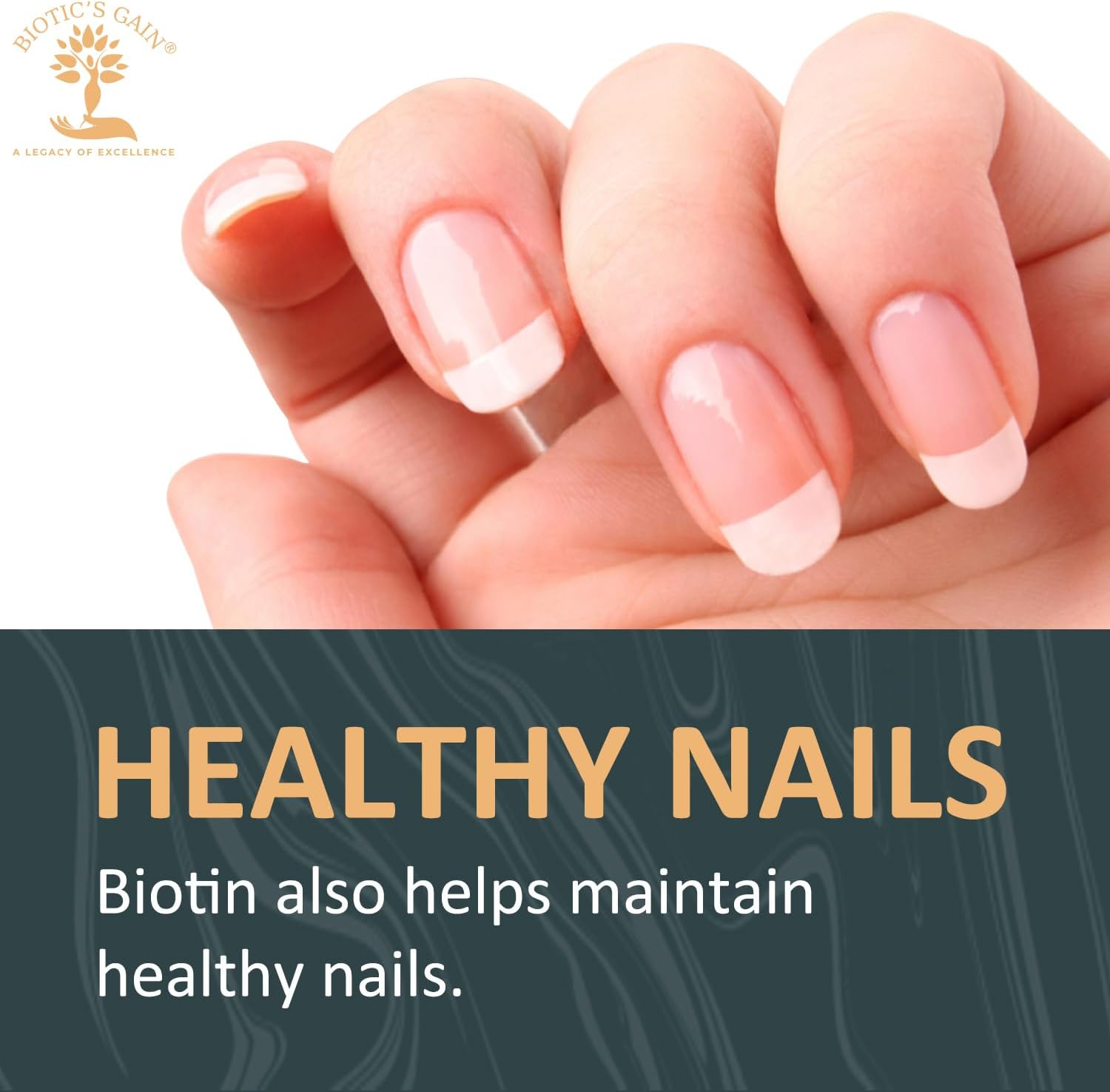 Biotic'S Gain Biotin Gummies, 10000 Mcg, Hair Skin and Nail Support, with Vitamins a C D E B6 B12 and Zinc, Vegan, Sugar Free, 120 Count image number 6