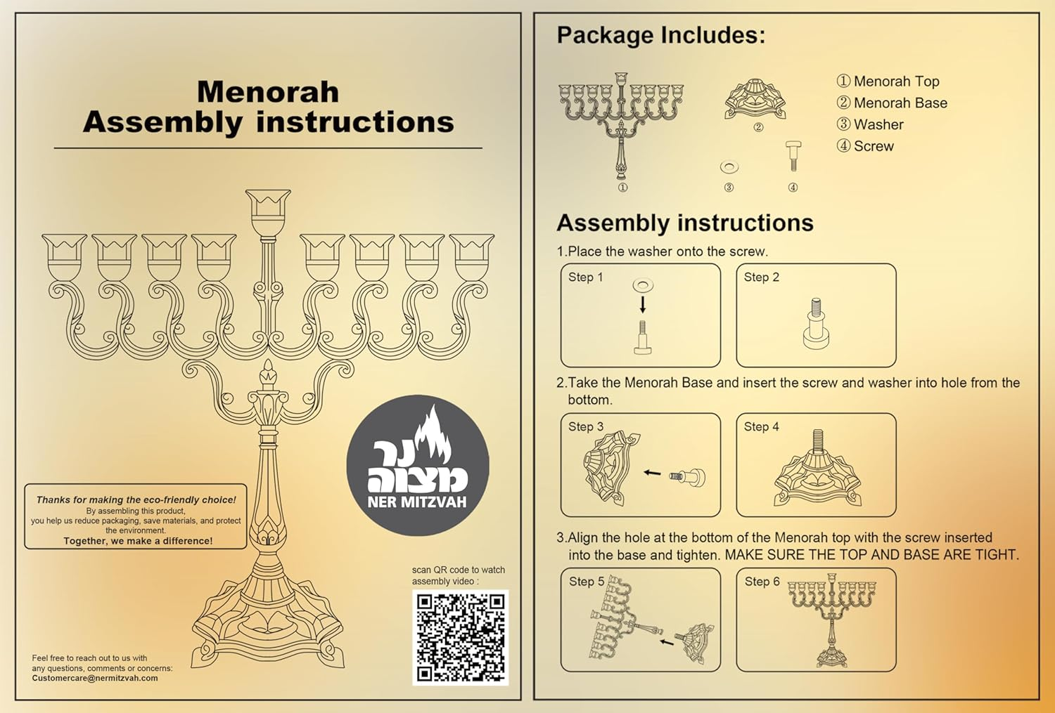 Ner Mitzvah Chanukah Silver Plated Candle Menorah - 7.5 Inch image number 2