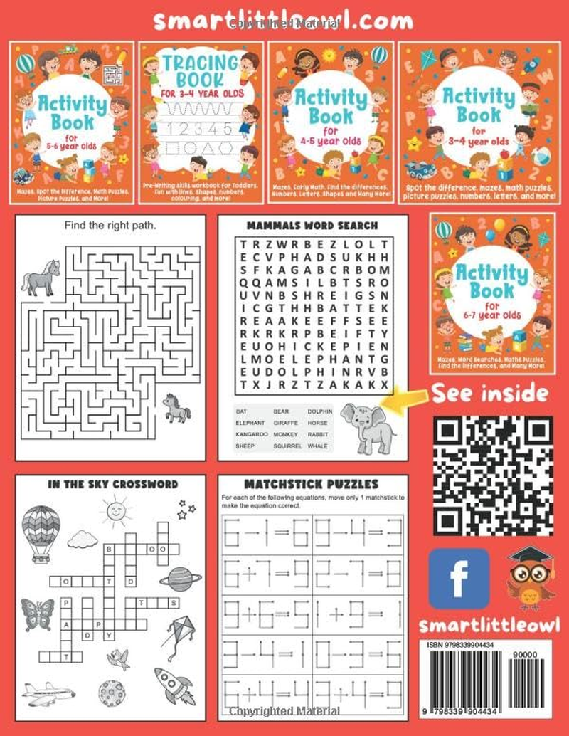 Activity Book for 7-8 Year Olds: Mazes, Word Searches, Maths Puzzles, Find the Differences, Crosswords, and Many More!