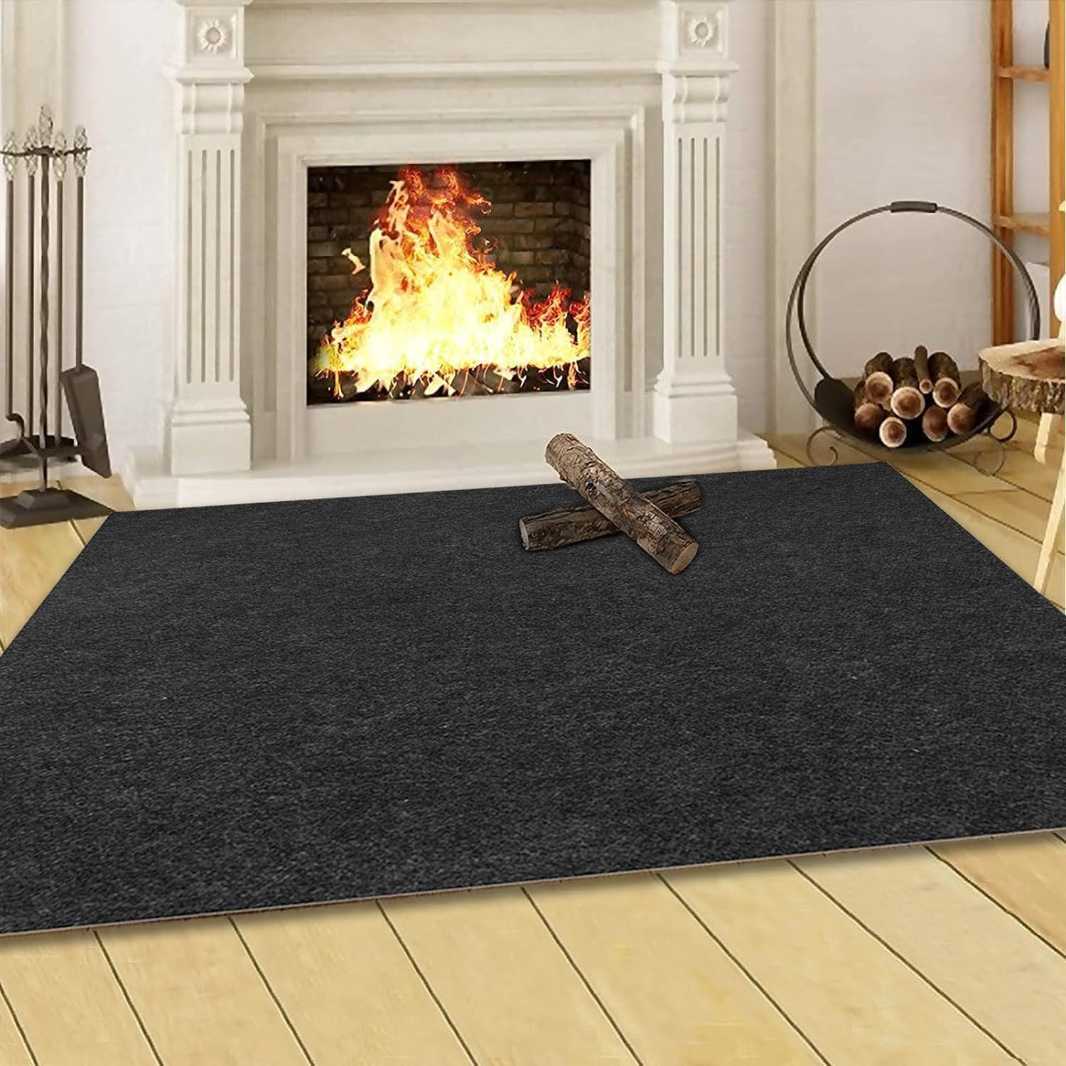 Fireproof Fireplace Hearth Rug Non Slip Protection Mat Flame Resistant Pad for Fireplace, Stove Protection image number 3