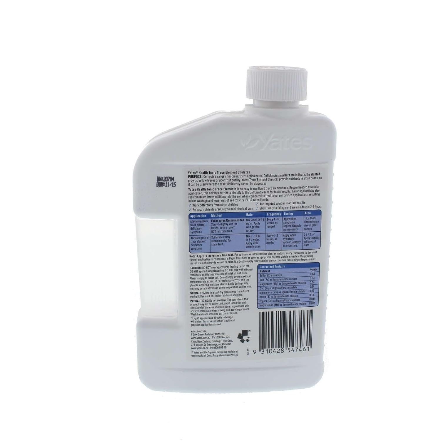 Yates Trace Element Chelates Health Tonic Essential Micronutrients 500Ml Fertilizer image number 2