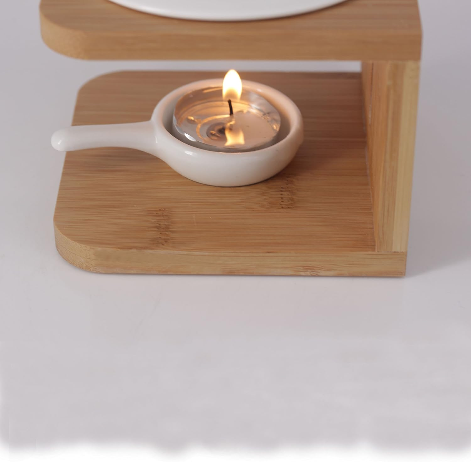 Singeek 100ML Ceramic Tea Light Holderessential Oil Burner Candle Aroma Diffuser for Spa Yoga Meditation (Wood)
