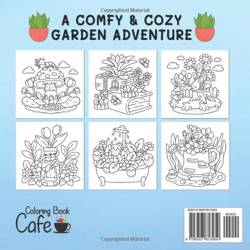 Tiny Gardens: Cute & Comfy Coloring Book for Adults and Teens Featuring Adorable Garden Scenes image number 4