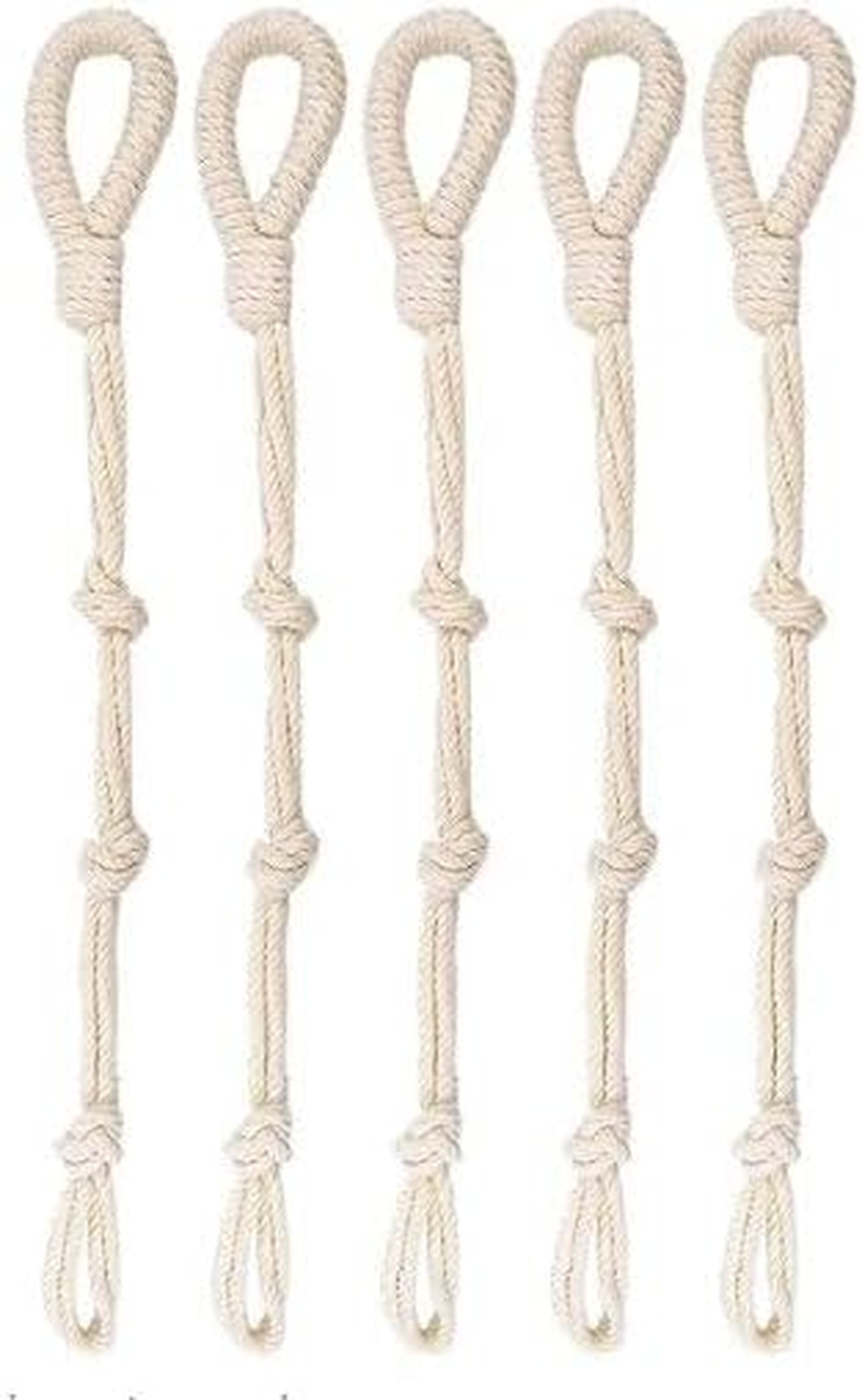 Plant Hangings Basket Extender Ropes, 5Pcs Macrame Plant Hanger Extender Ropes,Handmade Plant Hangings Basket Extender Ropes,Macrame Beige Plant Hanger Extender Ropes,Plant Hanger Extender Ropes image number 4