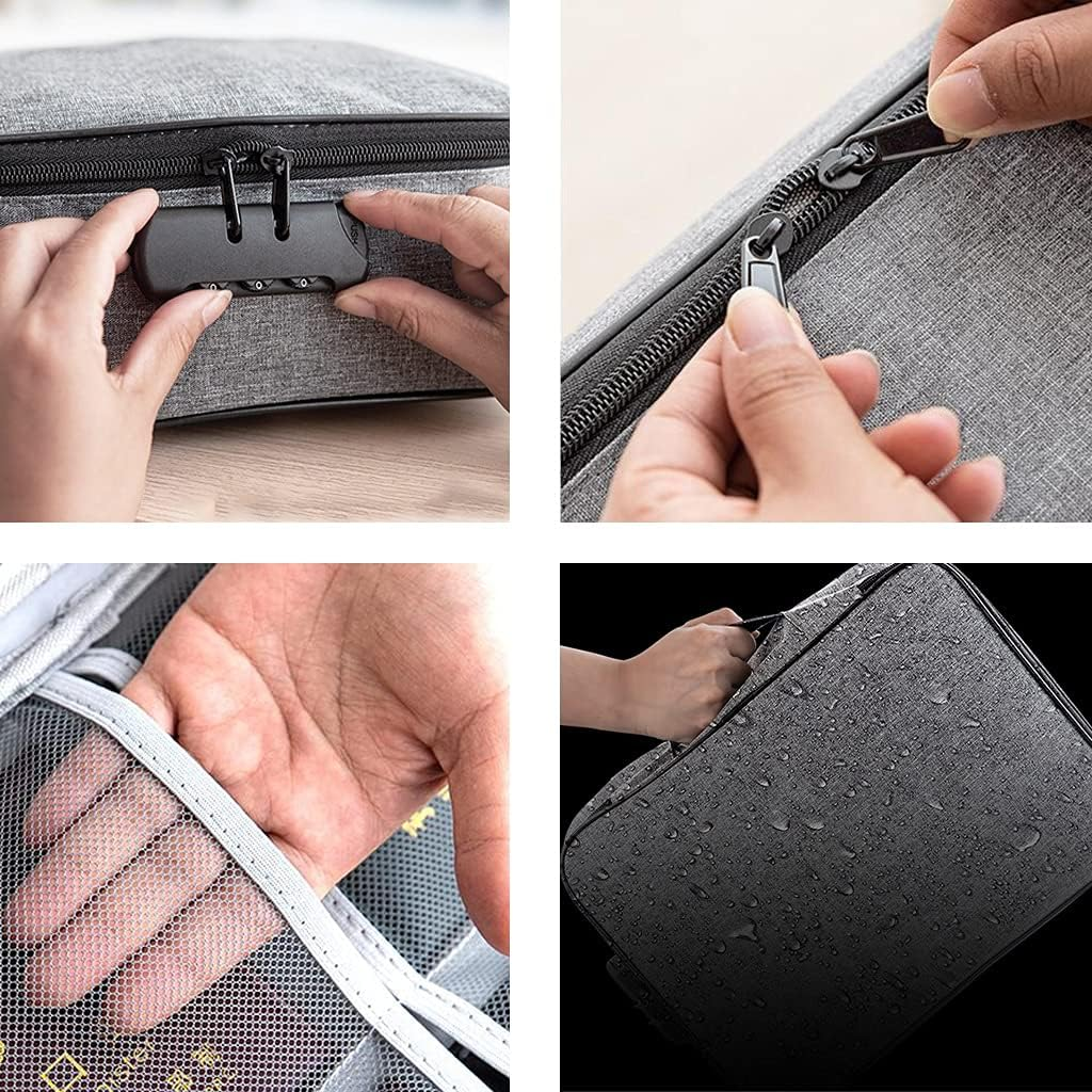 Document Package， Document Holder with Zipper, Organizer Box, File Storage, Pouch, Credential Bag(Grey) image number 4