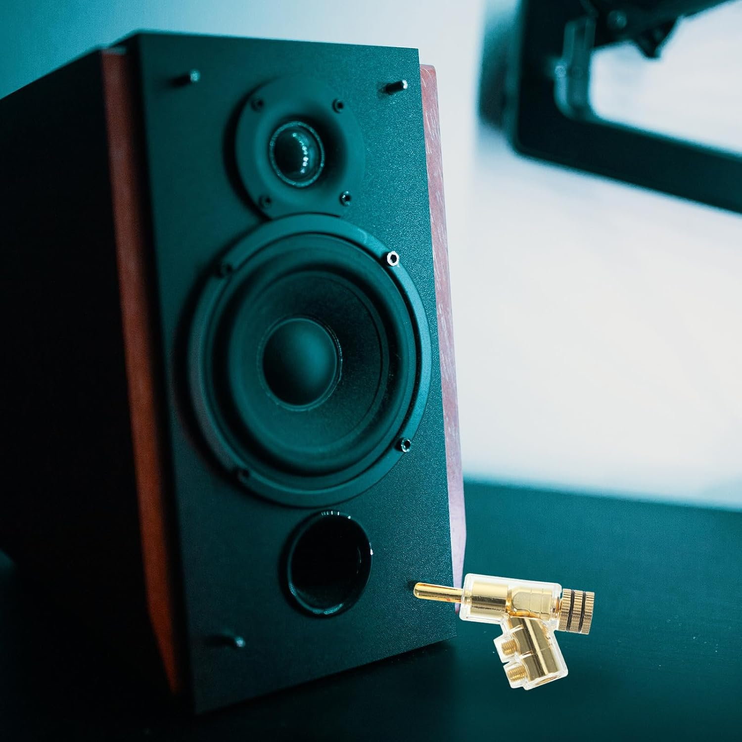 GARIOUANS 2Pcs 45 Degree Angled Solderless Banana Plugs Speaker Terminals Connectors for Amplifier Home Audio Sound System image number 6