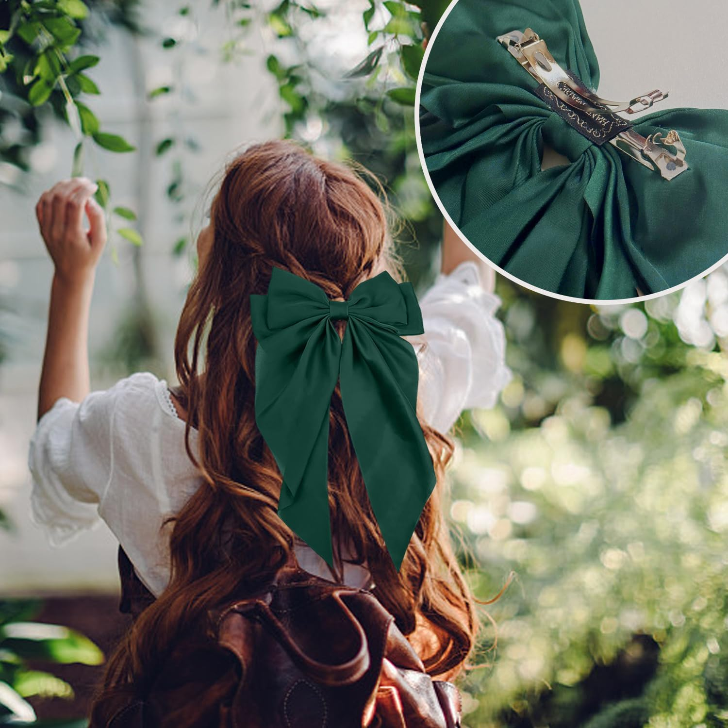 Pack of 2 Hair Pins with Bow and 2 Colon Hair Bands, Exquisite and Fashionable Hair Accessories, Hair Accessories, Suitable for Daily Styling, Holiday Wear