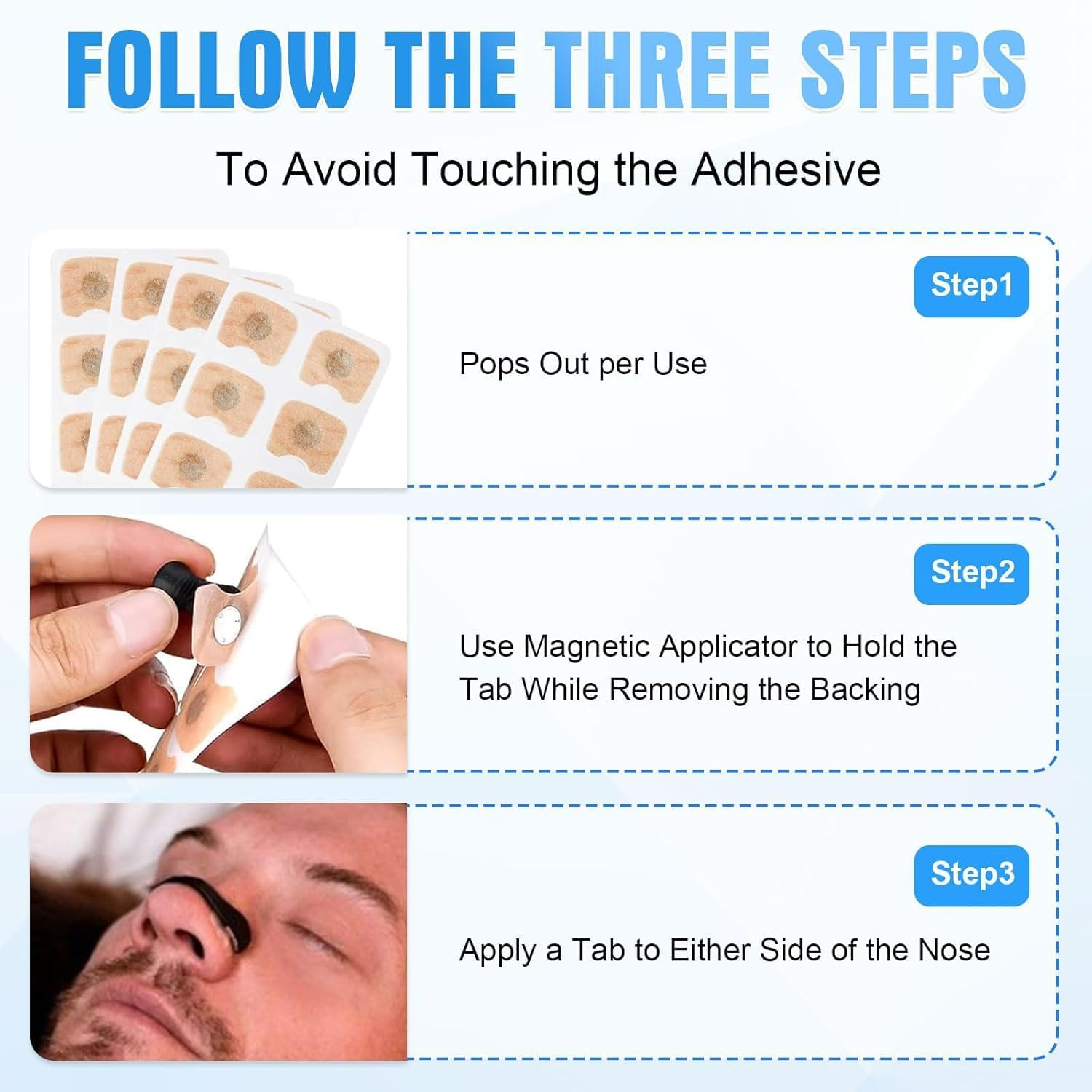 Peratol Magnetic Breathing Nasal Strip (60 Pcs) - Skin Safe, Reduce Snoring, Improve Sleep Quality -Anti-Snoring Equipment for Home, Travel, Helps Long-Lasting Stop Snoring image number 2