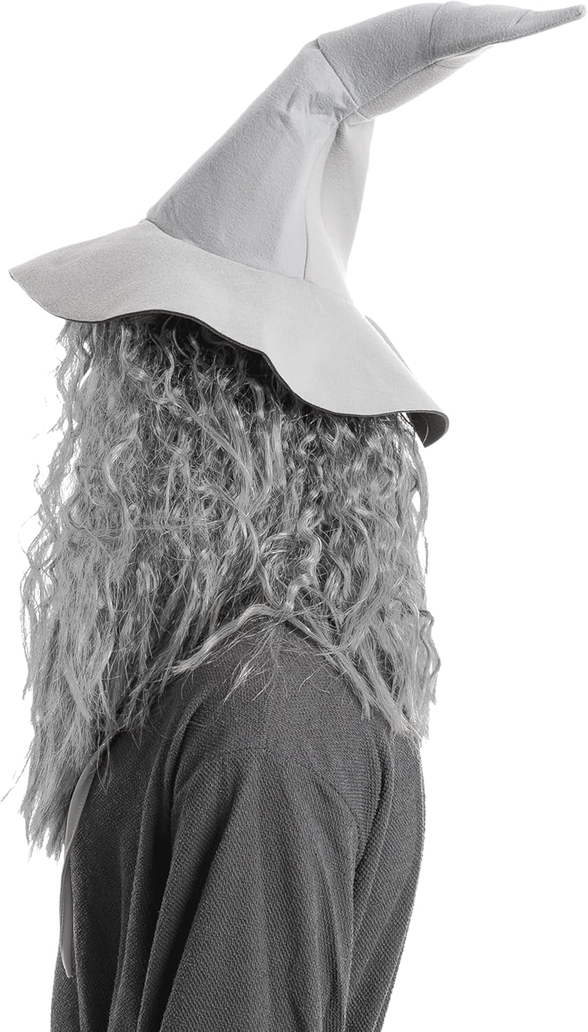 Spooktacular Creations Men'S Grey Wizard Wig with Beard Halloween Wig for Adults Cosplay Party Accessories image number 5