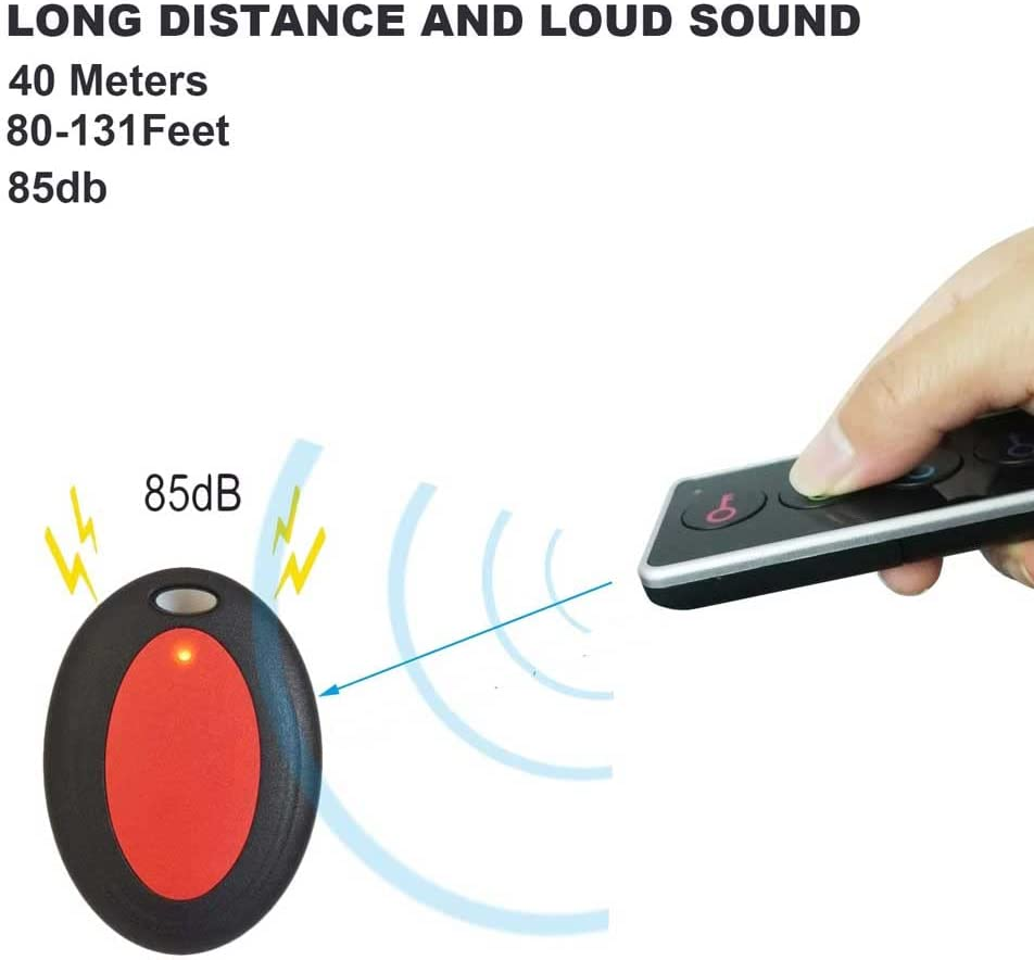 Key Finder Locator with Sound, 85Db Item Trackers with 131Ft Range Beeper Tags, Wireless Key Finders for Finding Keys Wallet Remote Control Pet Phone, 4 Receivers & Flashlight image number 5