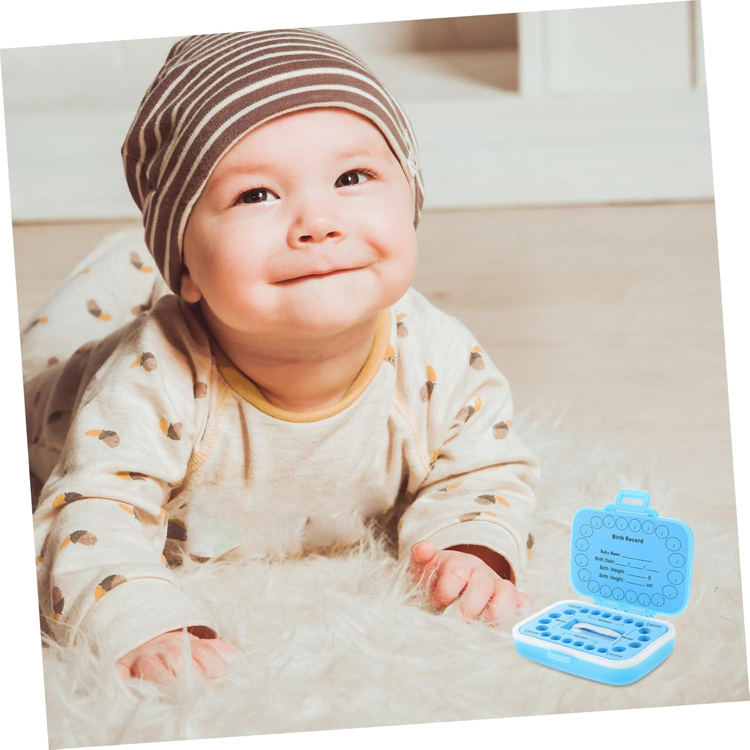 Yardwe Tooth Keepsake Box for Teeth Organizer for Newborns Boys Memory Preservation image number 2