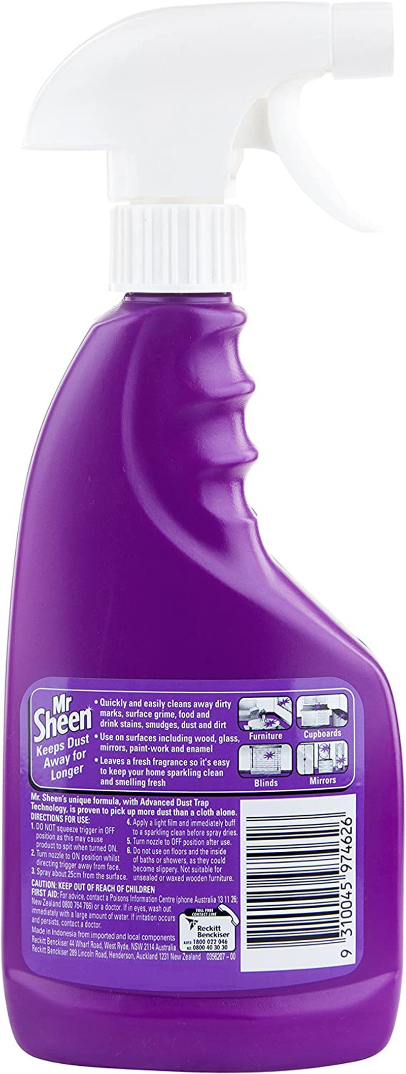 Mr Sheen Surface Cleaner Polish Trigger Spray, 375Ml image number 2