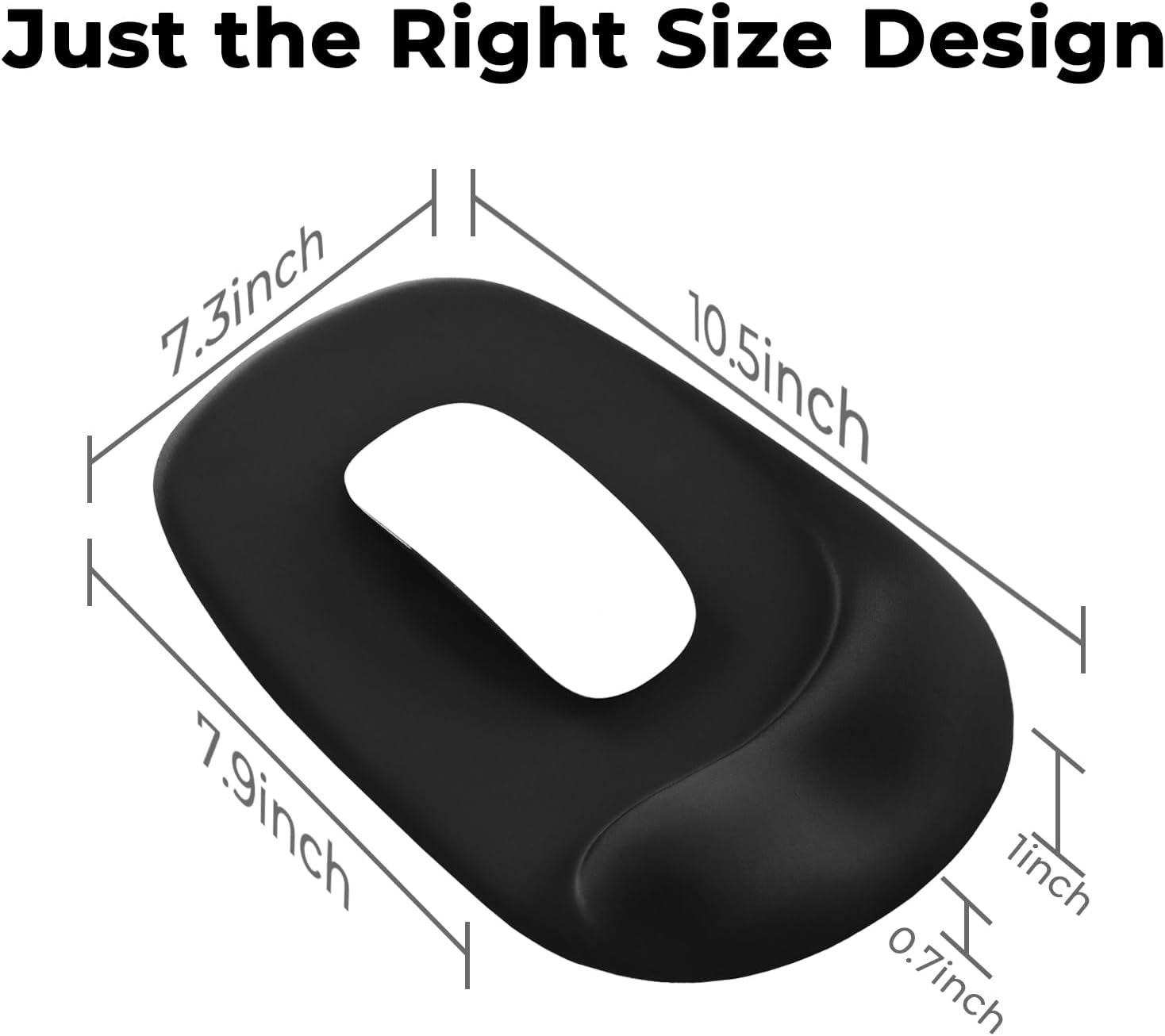 Eoocoo Small Mouse Pad with Wrist Rest, Gel Support Pain Relief Central Groove Design Ergonomic Mousepad for Office & Gaming, Desk Mat with Non-Slip Base, Portable Washable Mouse Pad, Desk Accessories image number 6