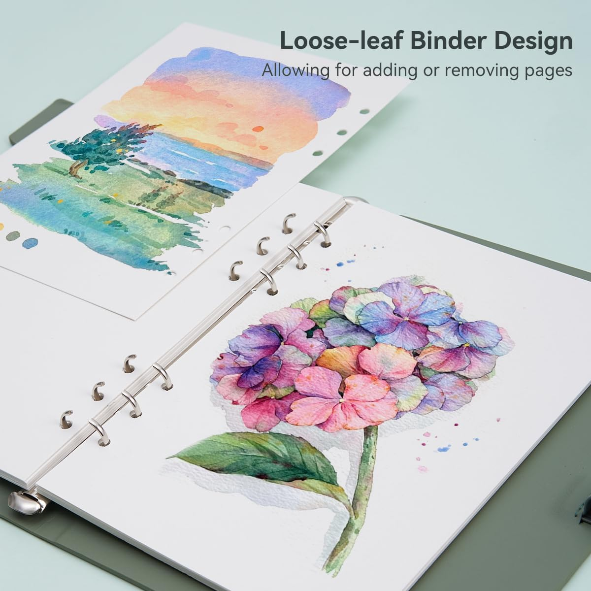 LIGHTWISH Watercolor Sketchbook,100% Cotton Acid Free Watercolor Journal,300Gsm/140Lb Hot Press Watercolor Paper for Artists,Adults,Students,20 Sheets,9.25 * 6.3 Inches image number 6