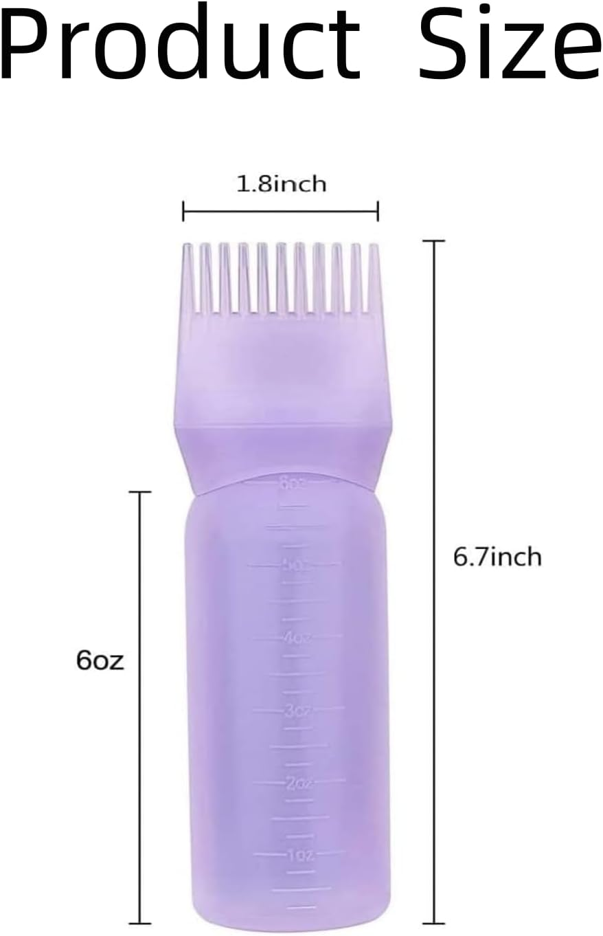 3Pcs Root Comb Applicator Bottle - Hair Color Scale Dye Bottle with Brush for Dying image number 4