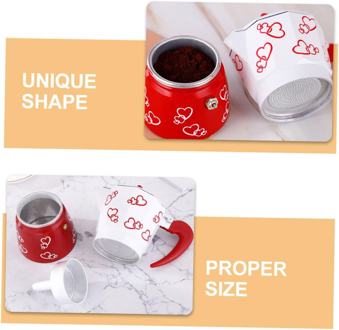 Angoily Aluminum Alloy Italian Mocha Pot Coffee Maker Capacity Lightweight Boiling Pot for Home Kitchen Tea House Coffee Shop image number 1