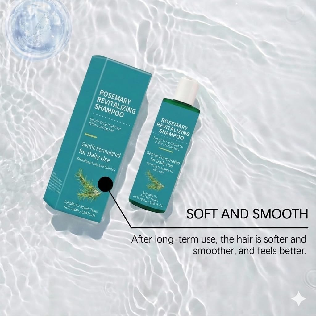 Rosemary Thickening Shampoo, Thinning Hair Volumizing Shampoo, Strengthening Hair Care Sham/Poo, Scalp & Hairs Care Products for Hairs Loss Thinning, Rosemary Scalp Scaling Purifying Sham/Poo (2PCS) - 2Pcs image number 6