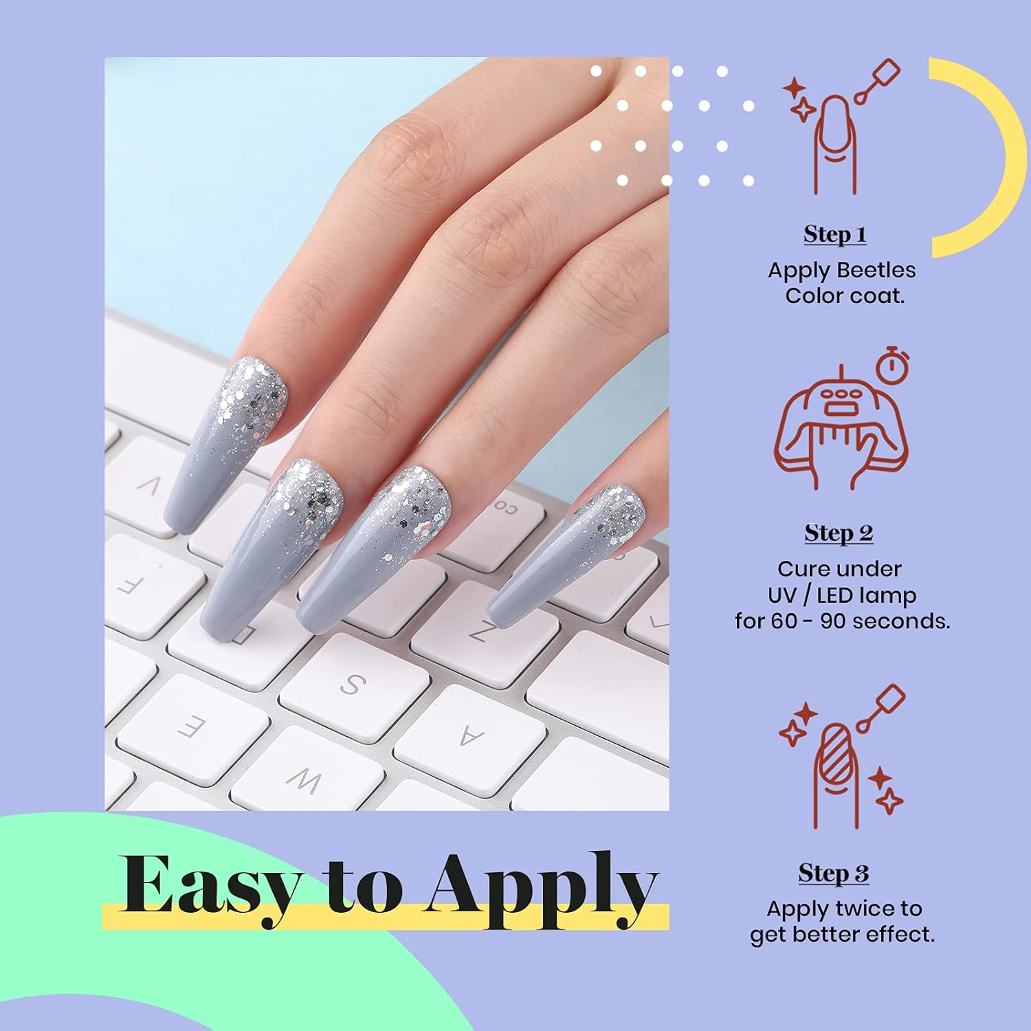 Beetles Gel Polish Oh Whale Gray Color Gel Nail Polish, 15Ml Spring Grey Gel Nail Soak off UV LED Nail Lamp Gel Polish Nail Art Manicure Salon DIY Home 0.5Oz Gel Nail Polish image number 1