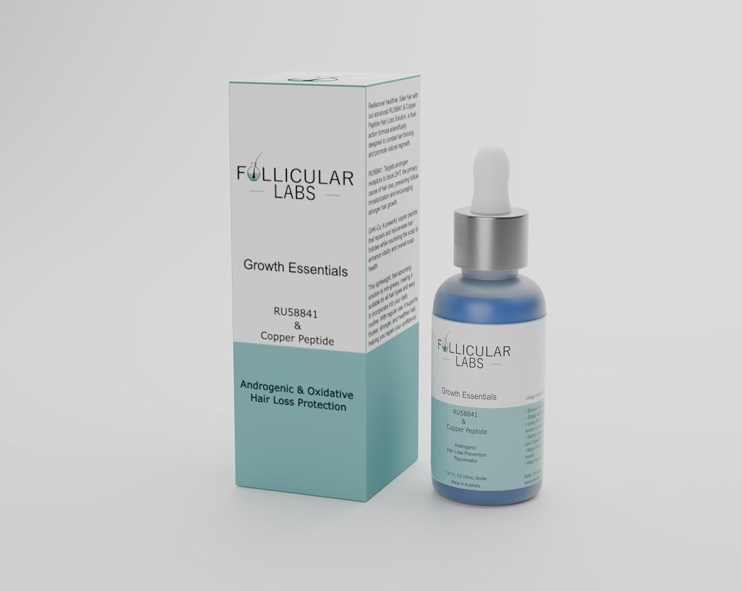 5% RU58841 DHT Blocker & Copper Peptides Hair Loss Prevention and Regrowth Treatment image number 2