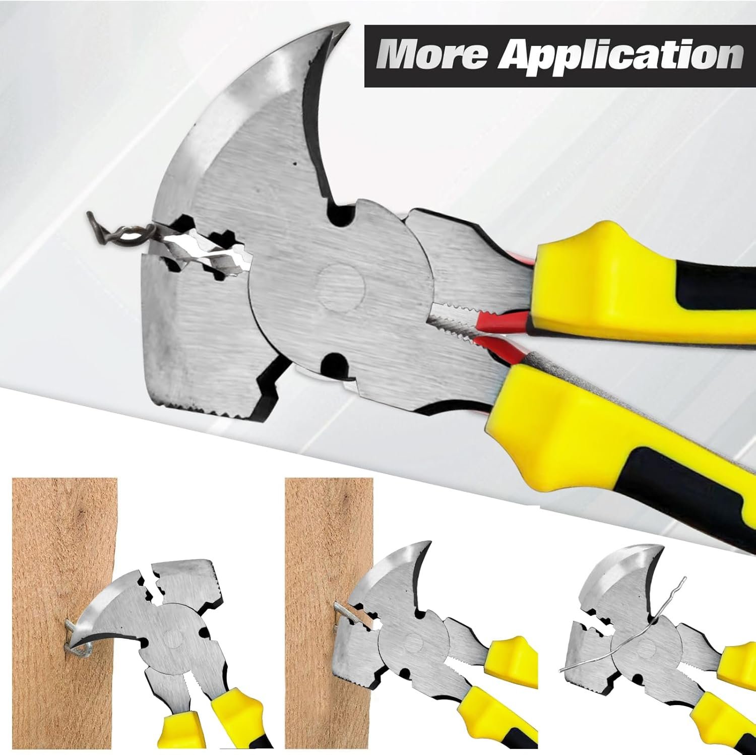 Fencing Tools | Fence Tool Cutter Staple Puller,Staple Nail Hammer Head Hand Puller for Wire Bending Cutting Gripping Cable Home Farm Wire Cable image number 2