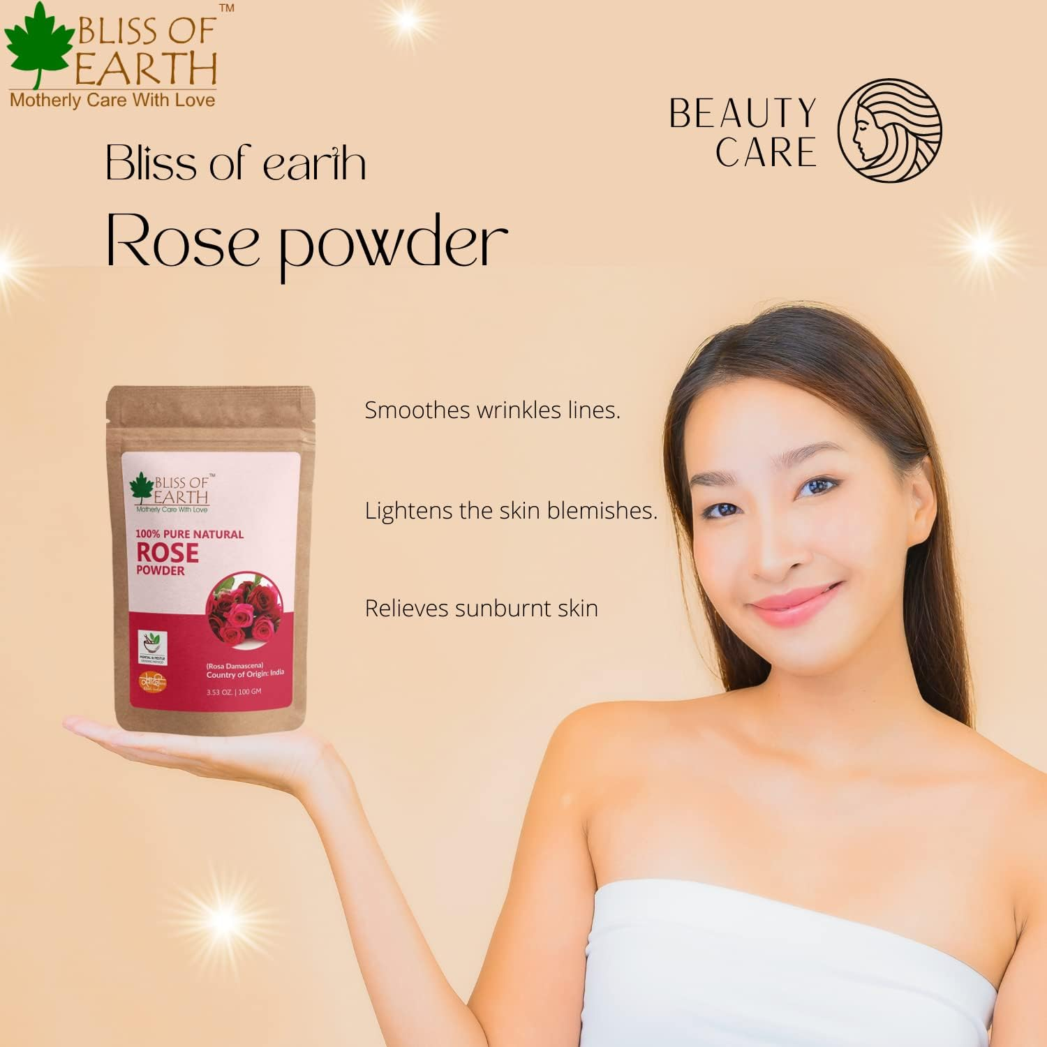 Bliss of Earth? 100% Pure Natural Rose Petals Powder | 100GM | Great for Face & Skin image number 4