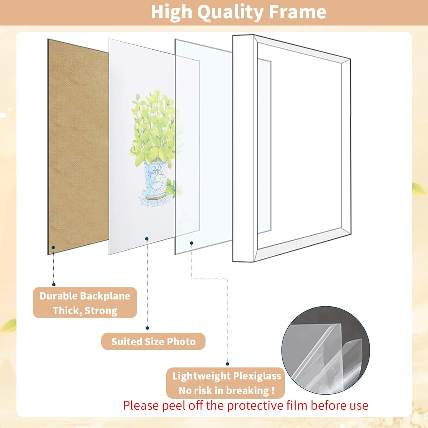 3 Pcs 6" Deep Photo Frames, 6"X 4" Photo Frames with Vertical/Horizontal Angle Bracket, Stereoscopic 3D Portrait Photo Frames, Picture Frames for Home Office Decoration Tabletop Wall Display (Grey) - Pink image number 2