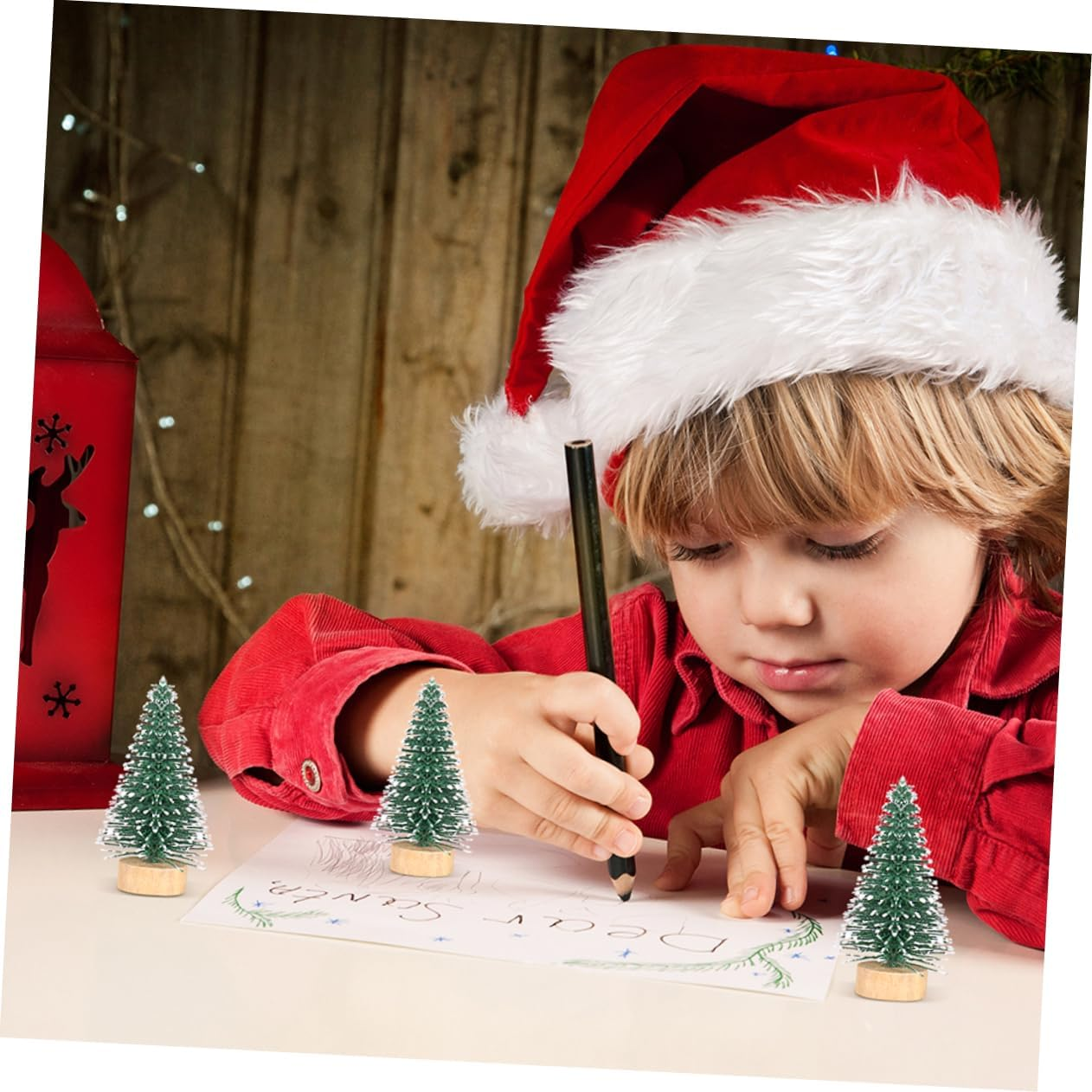 GARVALON 12Pcs Mini Adornment Christmas Tree Decorations Craft Tree Adorn Covered Home DIY image number 2