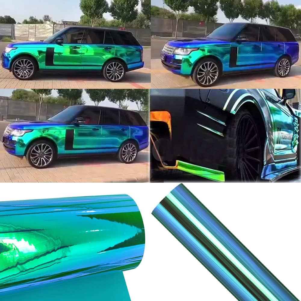 Holographic Rainbow Chrome Car Adhesive Vinyl Wrap Gloss Decal Sticker Film Sheet Air Bubble Free DIY Vinyl image number 6
