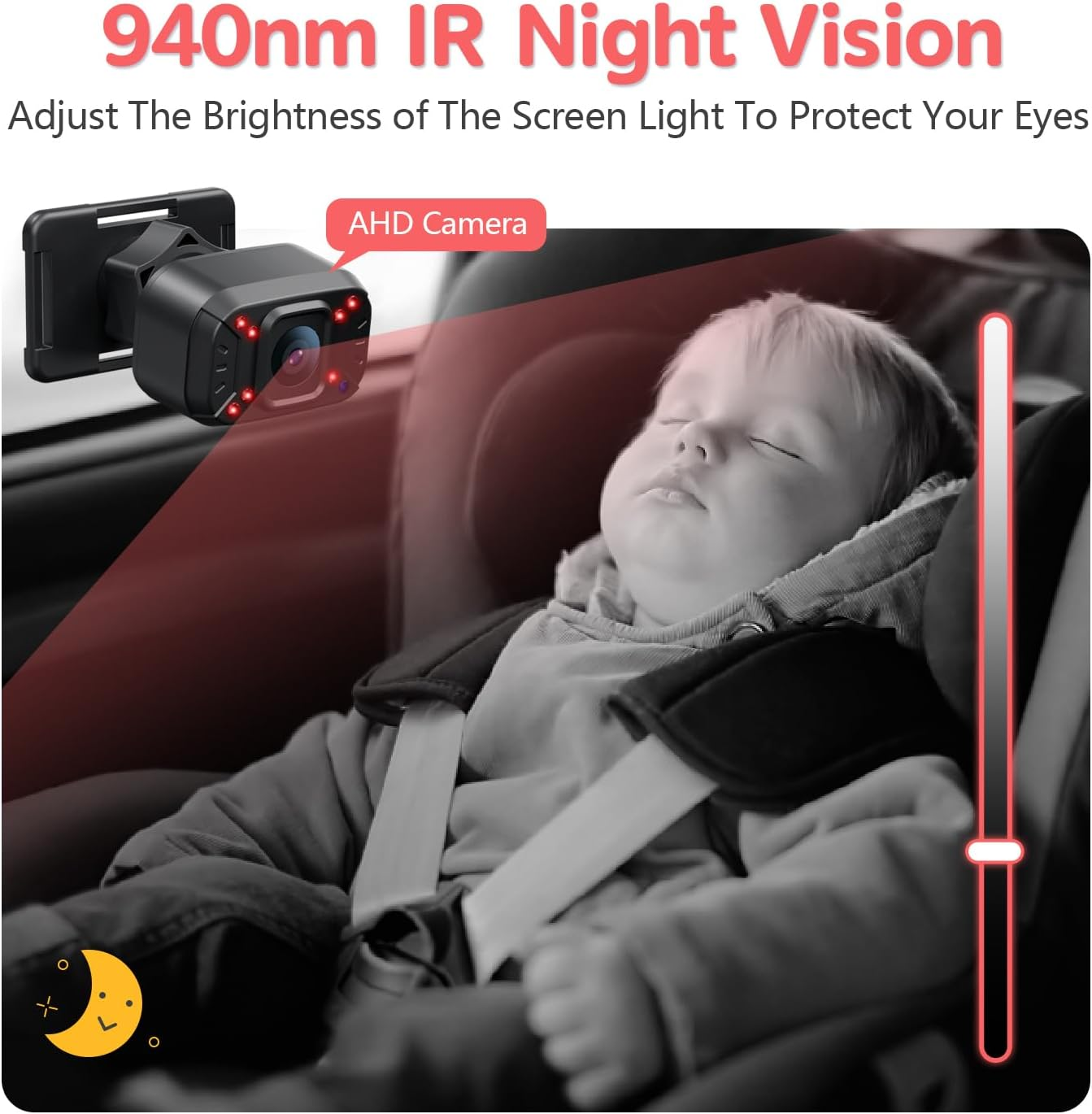 Itomoro Baby Car Camera, Dual Channel 5 Inch Display with 2 IR Night Vision Camera, Easily Install Baby Car Mirror 1080P Clear Car Baby Camera for Rear Facing Seat Backseat ACZ403 image number 6