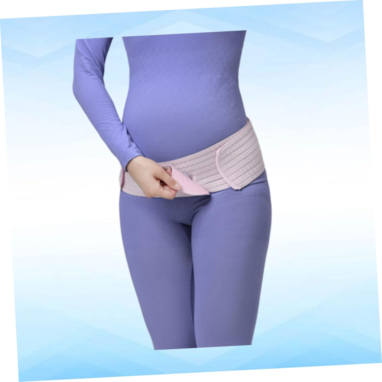 Pregnant Women Belly Band and Postpartum Pelvic Support Belt Breathable Dual-Layer Abdominal Band Pregnancy Protector Pink Free Size image number 1