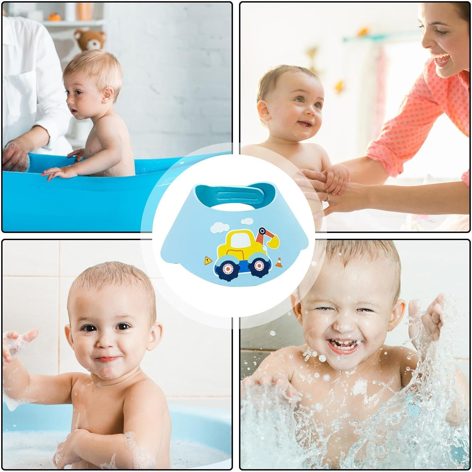 Walopola Hair Washing Shield | Bath Visor - Shampoo Head Cover Adjustable Waterproof Eye Ear Protector for Elderly Water Conservation Bathing Bathtub image number 4