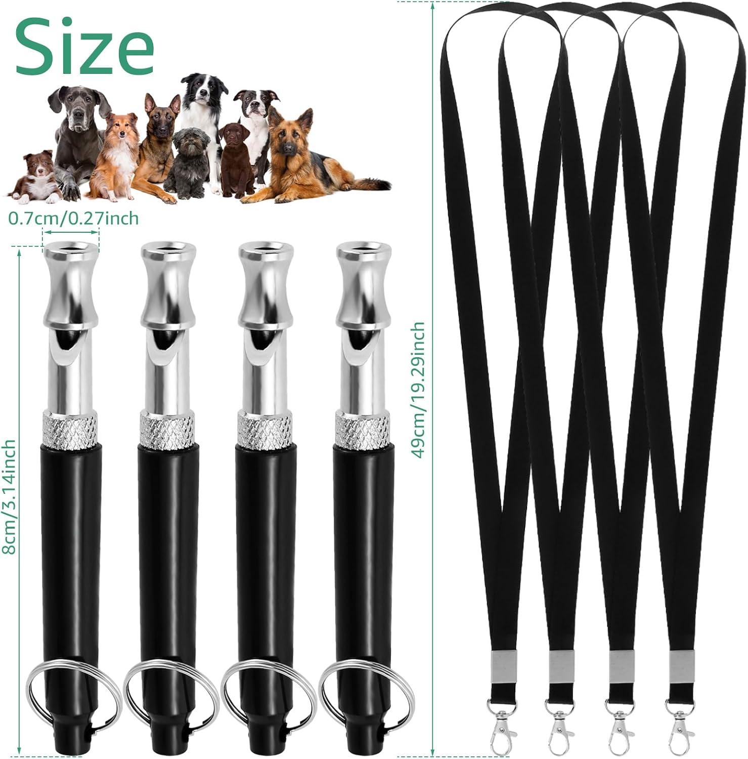 4Pcs Dog Whistle with Lanyard,Ultrasonic Dog Whistle,Adjustable Ultrasonic Dog Whistle,Professional Recall Dog Training Whistles,Ultrasonic Dog Whistle,Adjustable Dog Whistle image number 4
