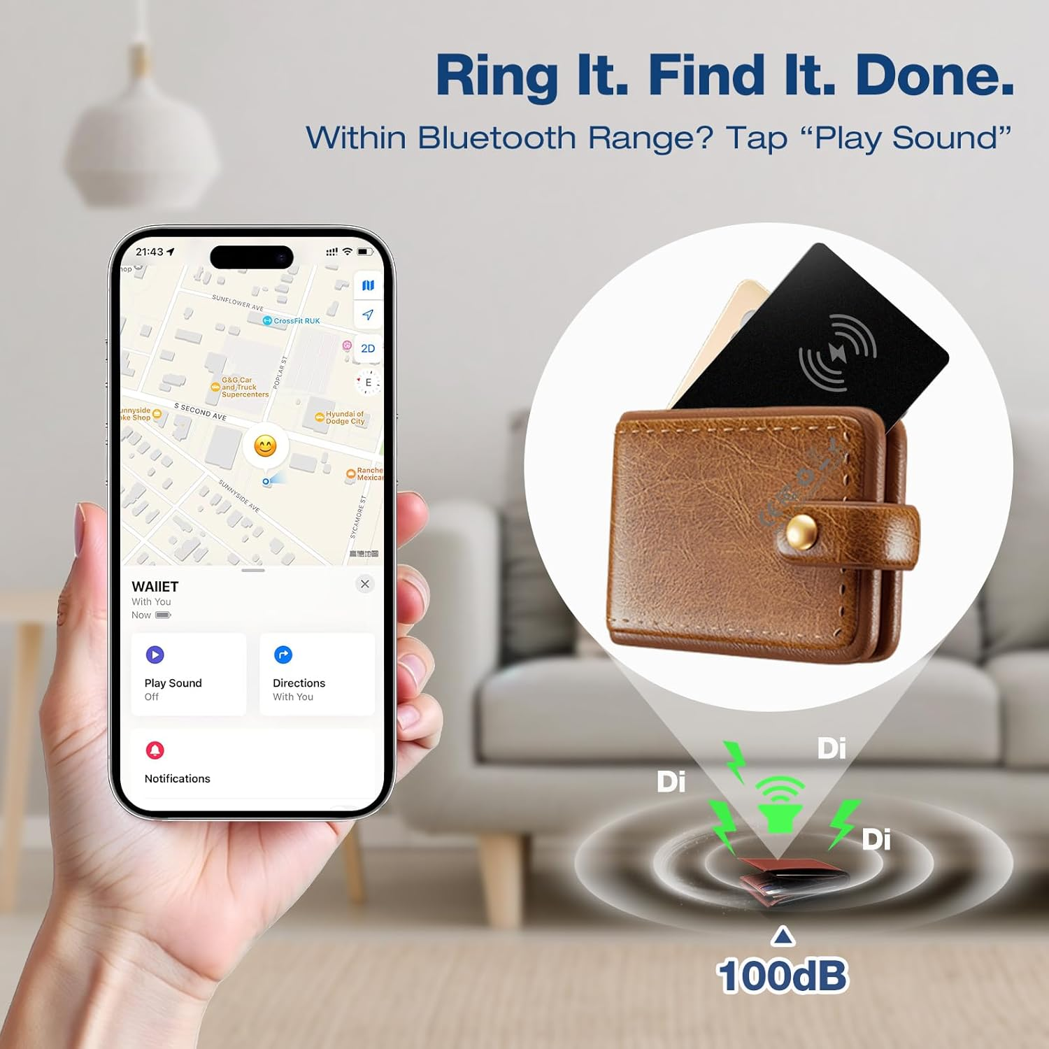 Airtag 2 Pack Wallet Tracker Card 0.06In Slim - Airtag Card Smart Tag IP68 Waterproof, Works with Apple Find My, Apple Air Tag for GPS, Keys, Purse, Credit Card (Ios Only) image number 2