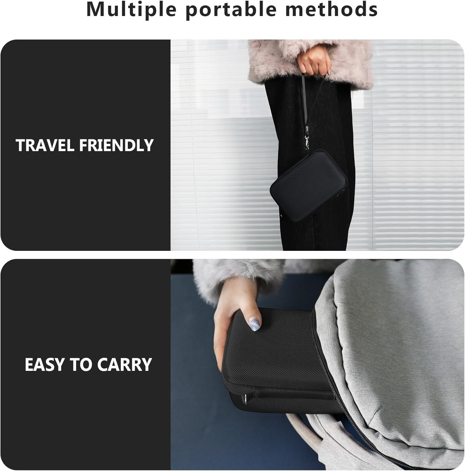 Supmay Hard Travel Case for Fujifilm X-E5 / X100VI / X100V Digital Camera, Digital Camera Storage Case with Mesh Pocket for Batteries, SD Card, USB Cable, Black image number 3