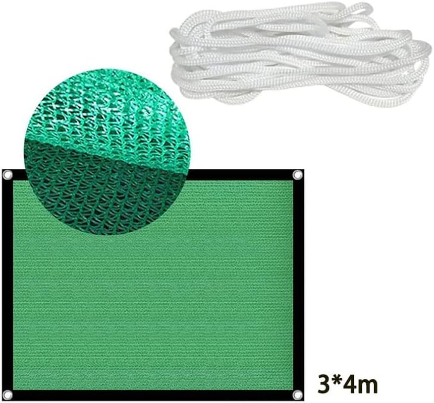 Outdoor Shade Cloth, Green Mesh Tarp with Grommets Garden Sun Shade Netting for Plant Pergola, Deck, and Backyard Patio,Heat Resistant PE Material 3M*4M image number 3