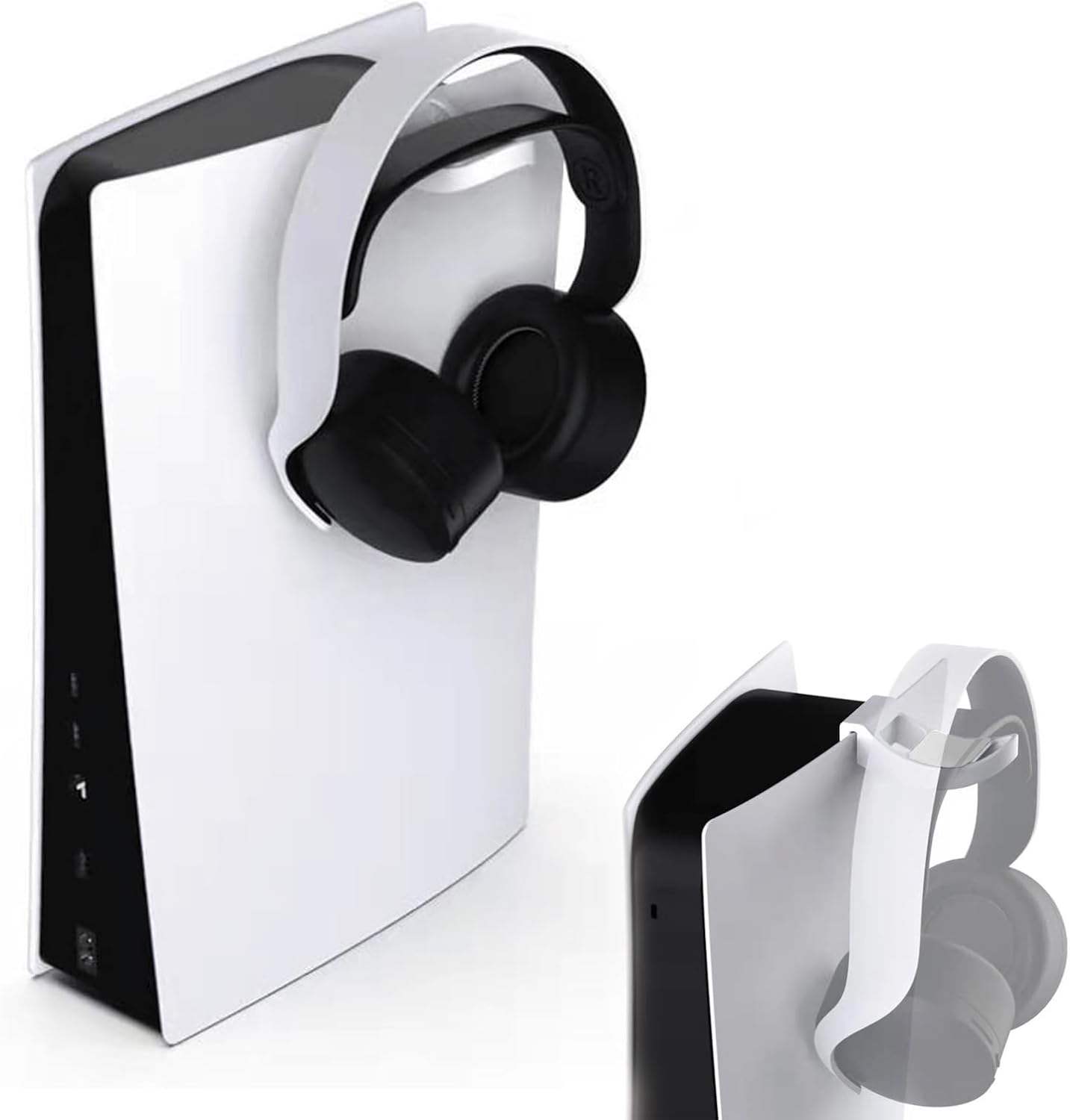 Controller Holder for PS5, Gaming Controller Stand - Universal Headset & Hanger for Ps5/Slim/Pro Consoles, Minimalist Design with Secure Fit, Compatible with Xbox & Switch Pro (White) image number 6