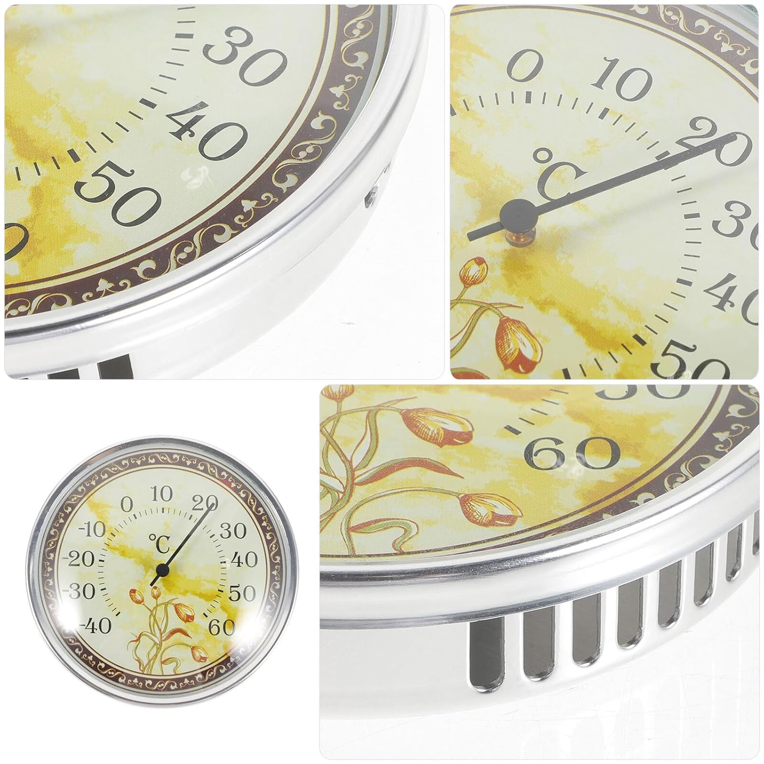 VICASKY High Precision Indoor Wall Thermometer with Tulip Pattern Accurate Temperature Gauge for Nursery Sauna and Home Use Read Hanging Design Temperature Monitor image number 2