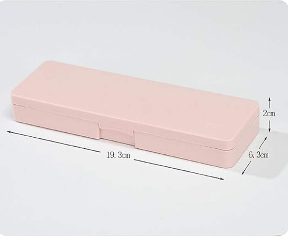 Pencil Box - 4 Pack Plastic Pencil Boxes with Snap Tight Lid, Stackable Design, Office Supplies Organizer image number 6