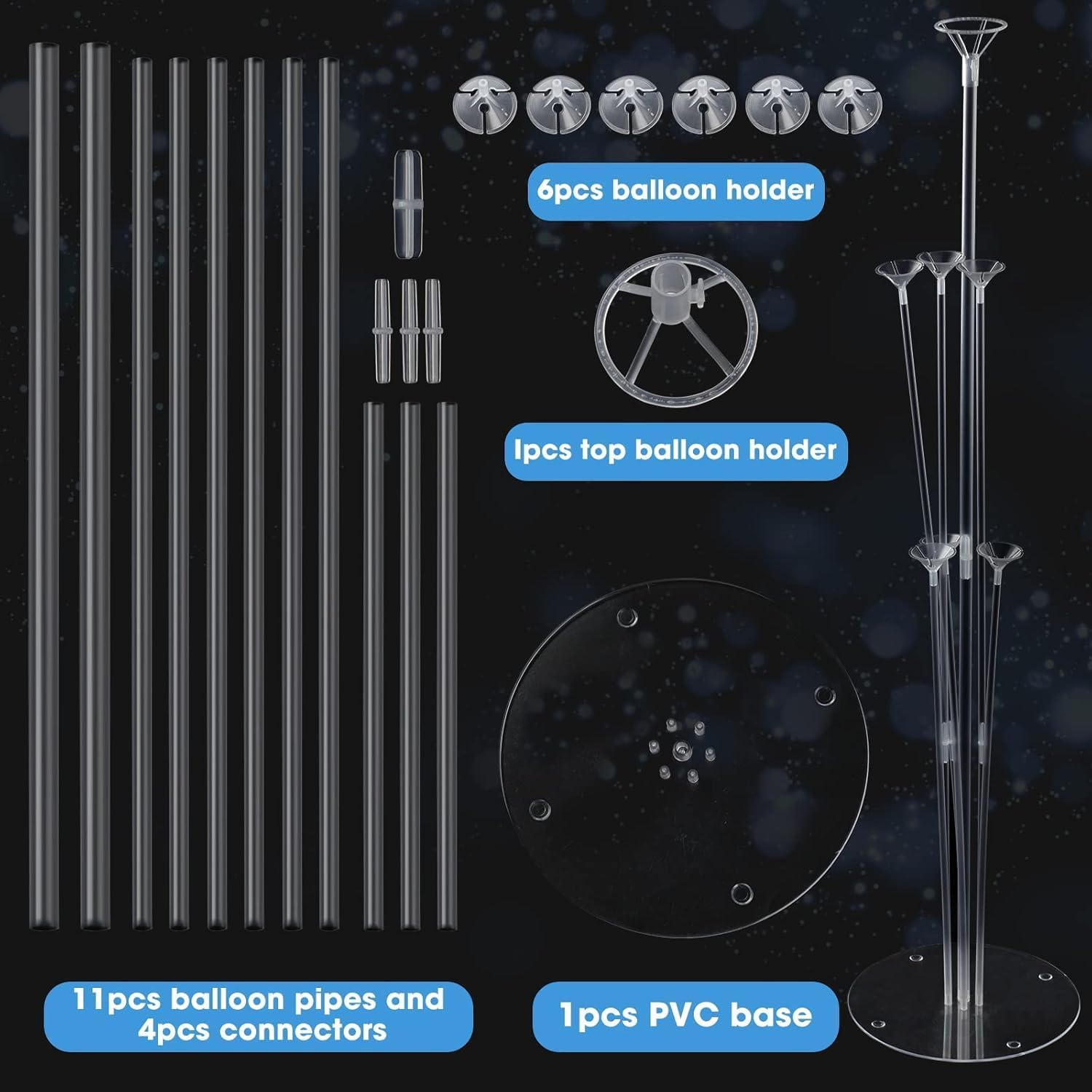 8 Sets Balloon Stand Kits, Balloon Sticks Holders with Base for Table Graduation Birthday Baby Shower Gender Reveal Party Decorations