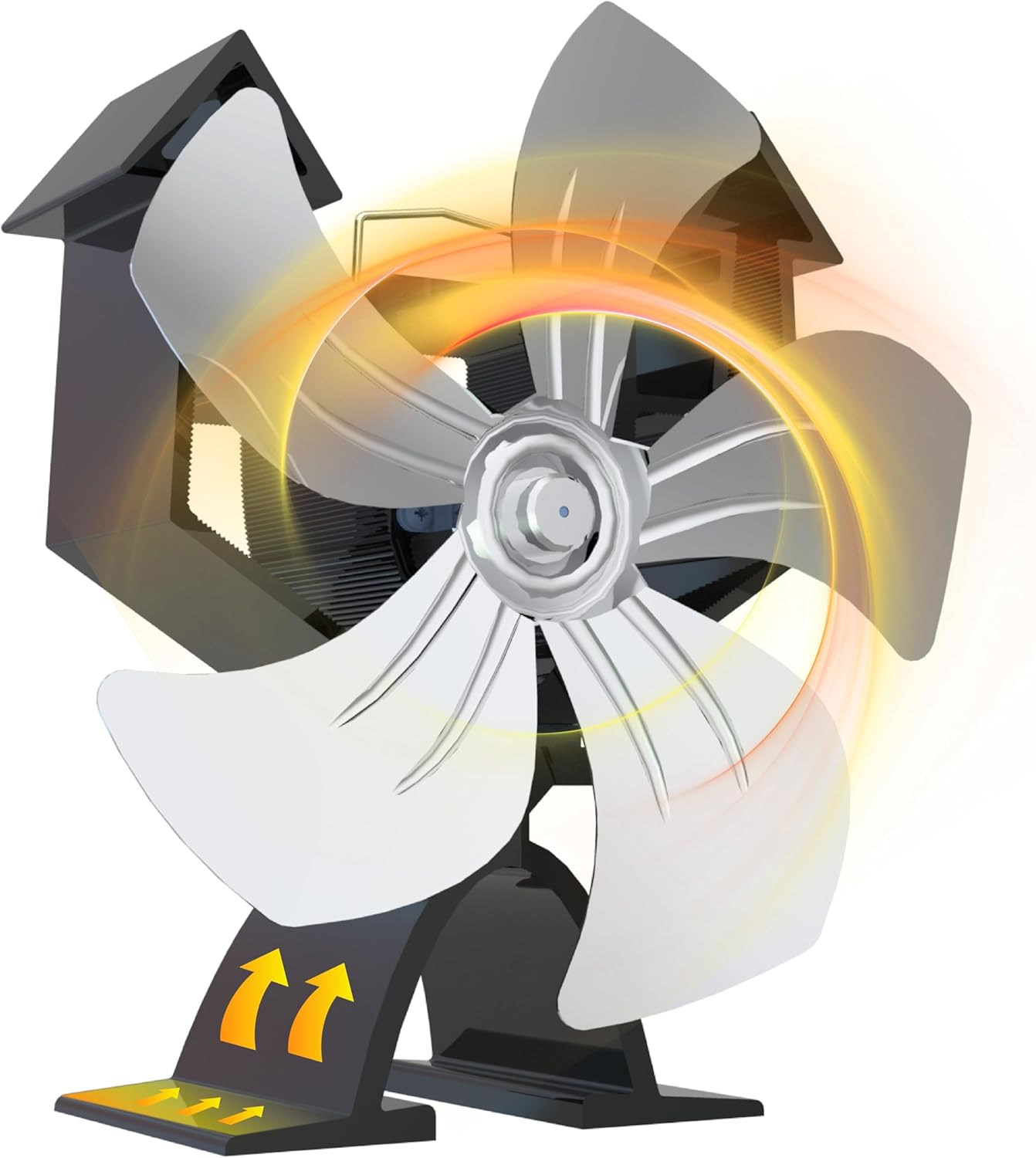 FUTURESUN 5 Blades Heat Powered Stove Fan for Log Burner, Fireplace, Pellet Stove &ndash; 160 CFM, 270M&sup3;/H, Quiet Operation, Eco-Friendly, Improves Heat Circulation, No Battery or Electricity Required image number 5