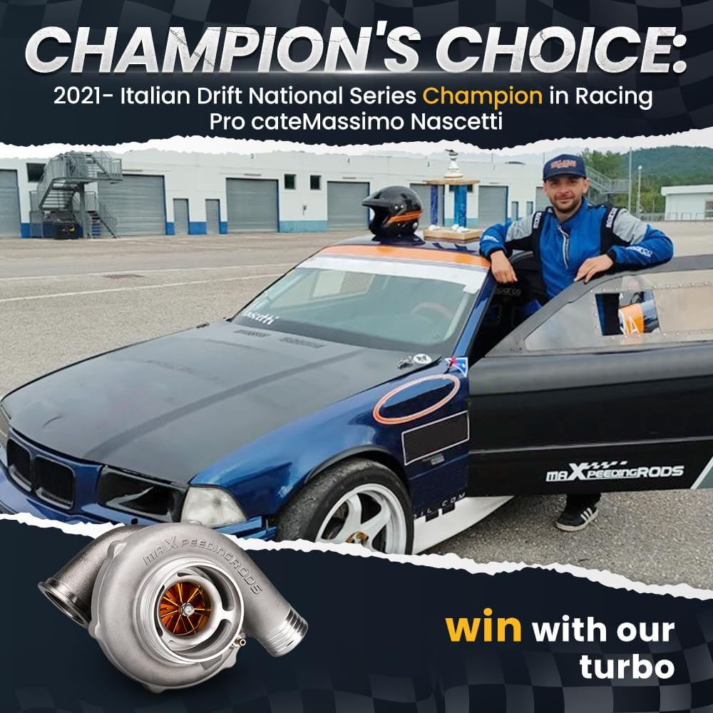 Maxpeedingrods Hybrid T3 T03 Universal Turbo Turbocharger for 4/6 Cylinder 1.5L-2.5L Engines Oil Cooled Turbine 0.63 A/R