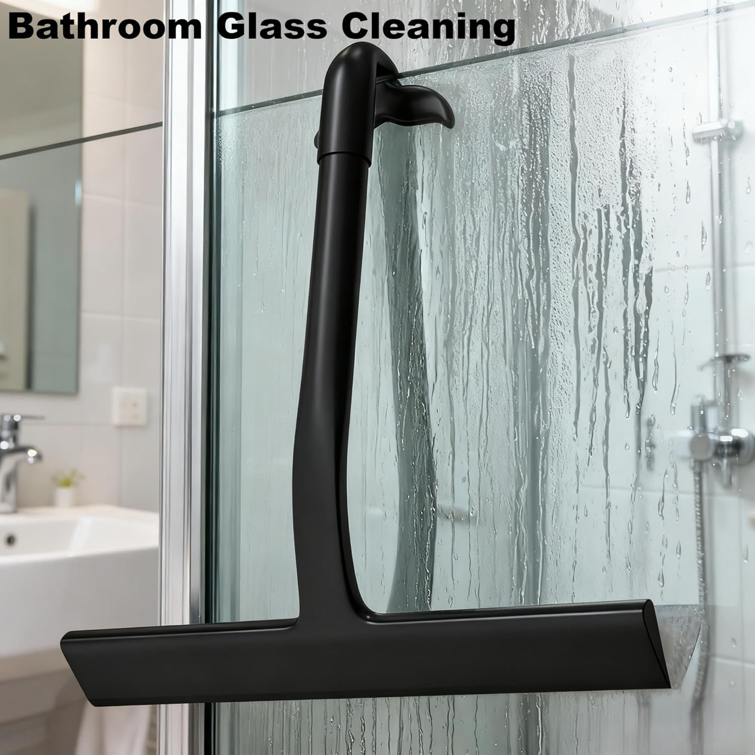 Silicone Shower Squeegee Streak-Free Glass Wiper & Floor Scraper with Fishtail Hook | Multi-Purpose Cleaning Tool for Aussie Bathroom, Windows & Home (22X21Cm) image number 1