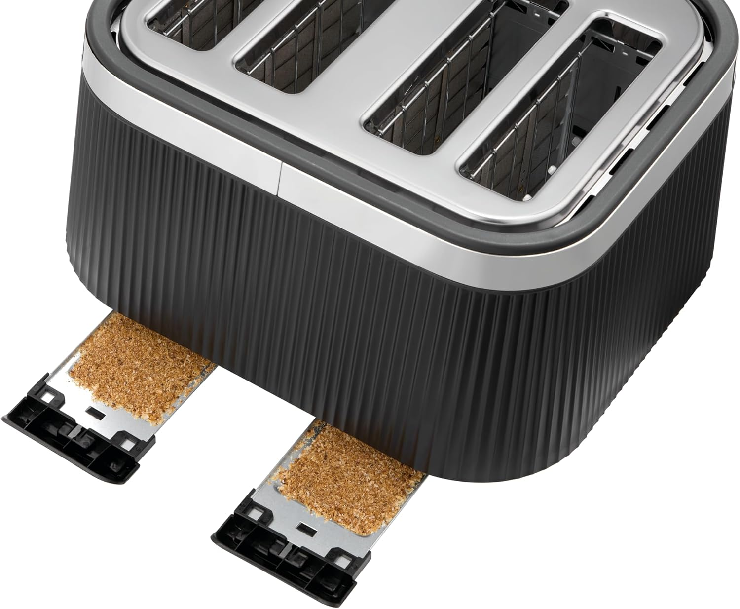 Russell Hobbs Bronte 4 Slice Toaster, RHT2677BLK, Distinctive Design, High Lift for Small Items, Frozen, Reheat and Cancel Settings, Indicator Light, Black