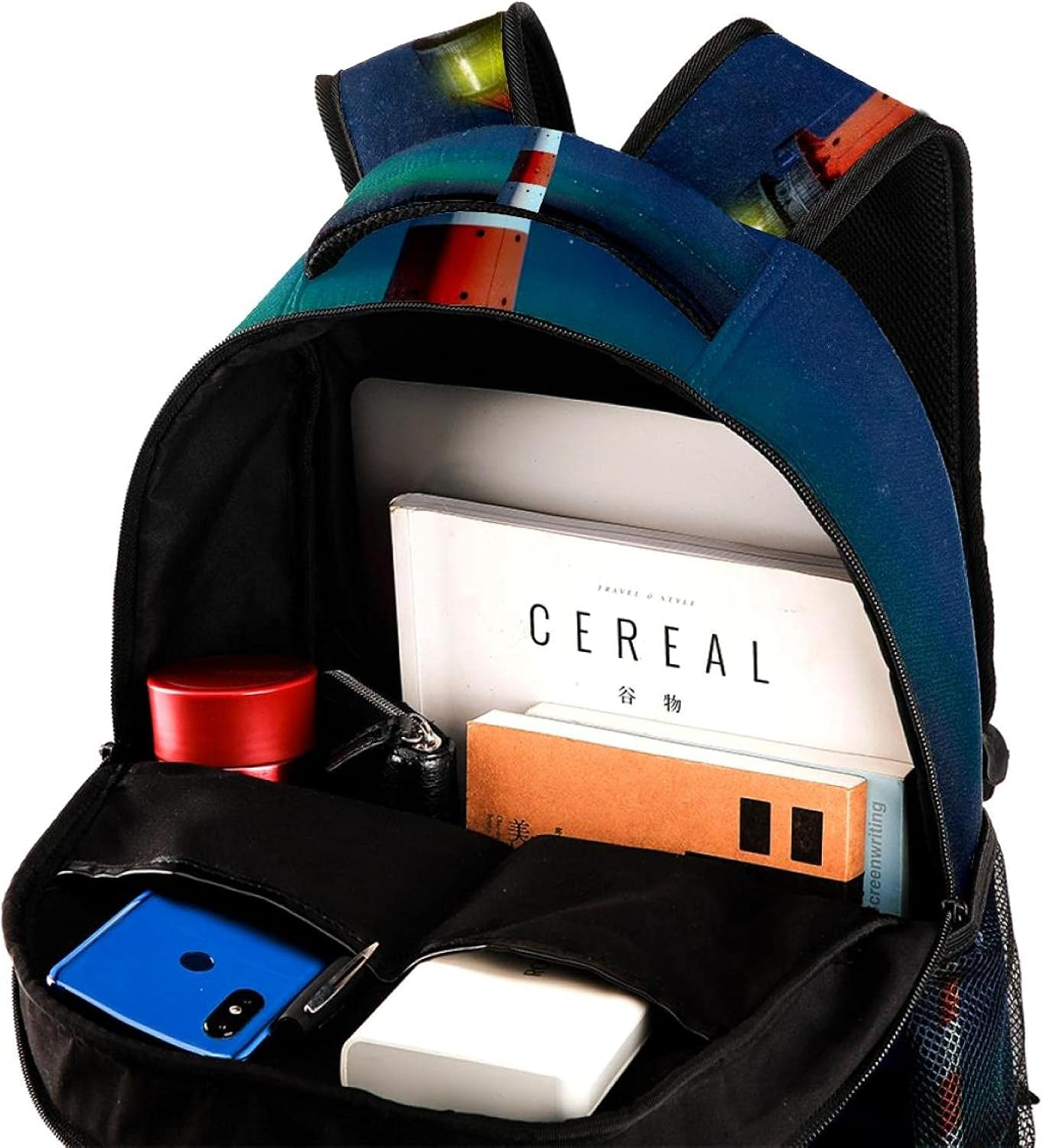 Landscape Fantasy Lighthouse Sea Backpack Students Shoulder Bags Travel Bag College School Tote Backpacks image number 5