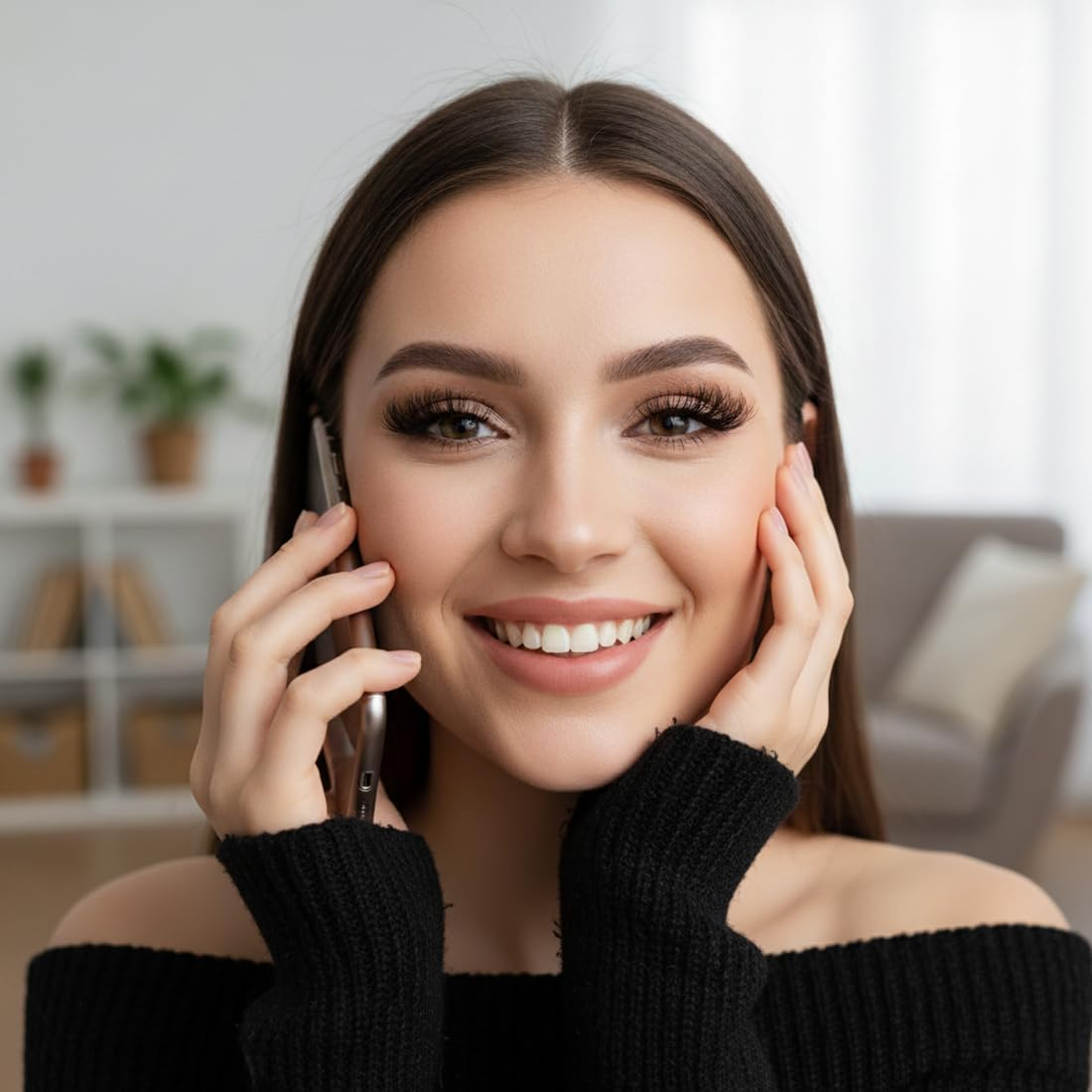 False Eyelashes Fluffy Lashes Strips Fake Eyelashes Natural Look Wispy Russian Lashes Extensions 10 Pairs image number 5