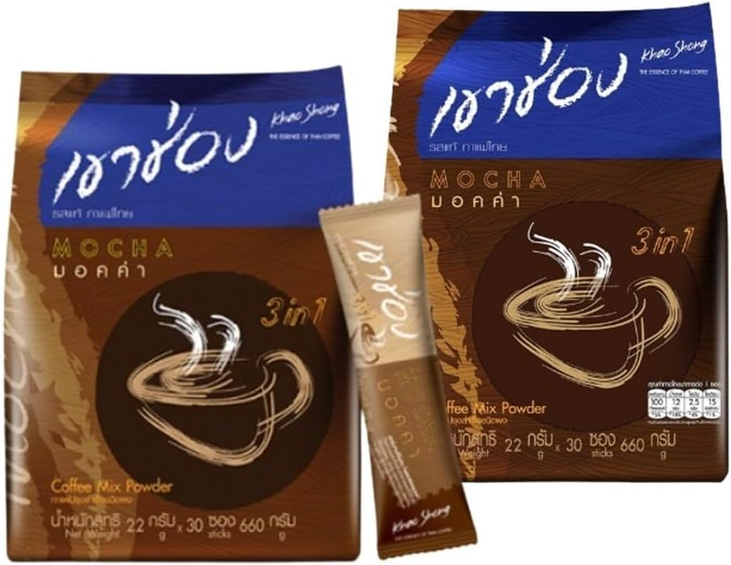 Khao Shong Mocha 3 in 1 Coffee Mix Powder 660G (Pack of 2) image number 2
