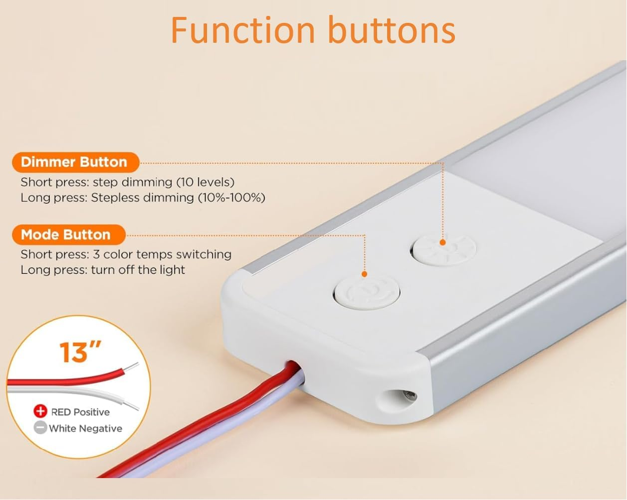 12V/24 LED Interior Light Bar 3CCT 168Leds 10W LED Strip Lights with Switch Stepless Dimming for Enclosed Trailer Truck RV Car Lorry Camper Boat Caravan Motorhome Home Cabinet Interior Lighting(2Pack) image number 3