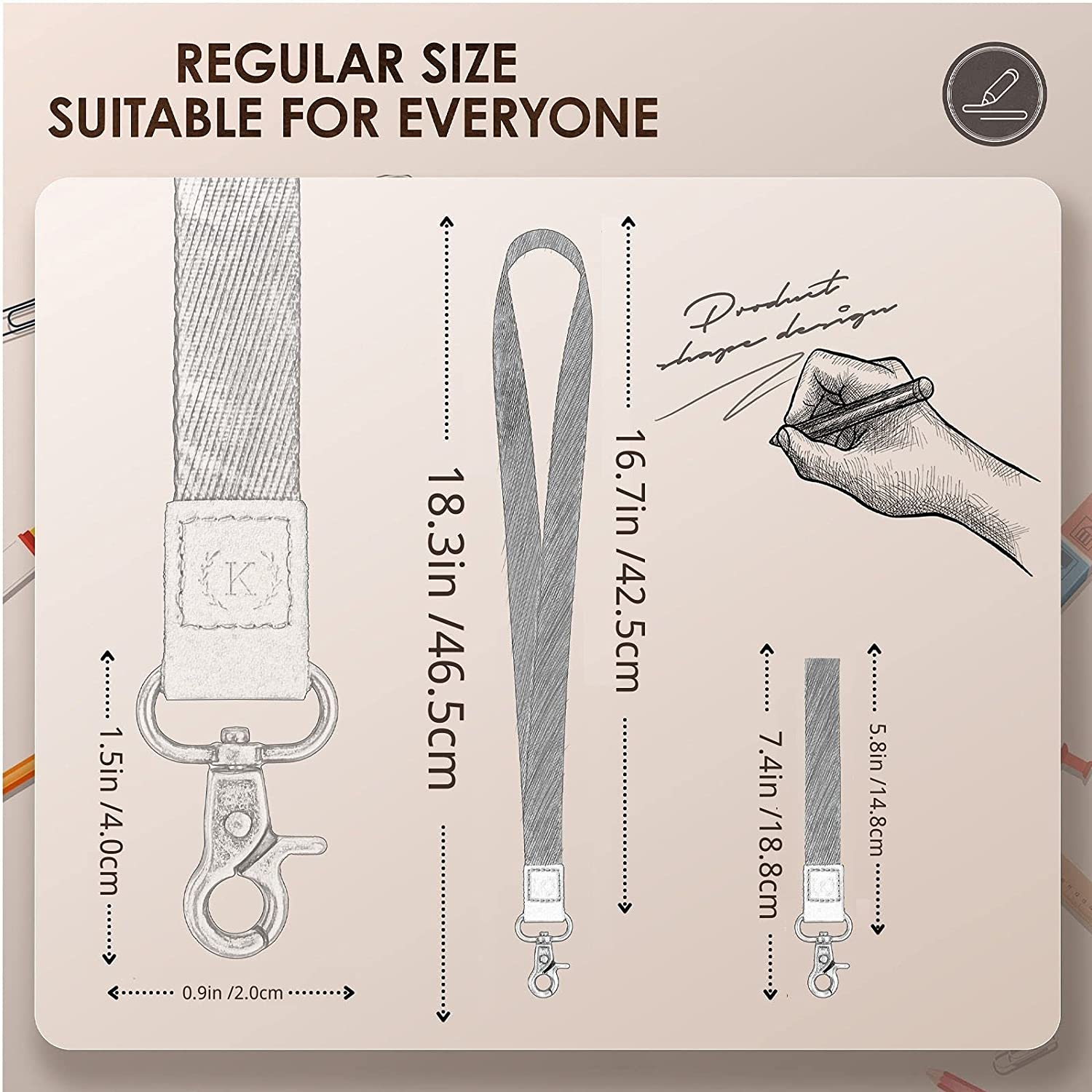 Lanyard for Keys, Teacher Lanyard for ID Holder, Blue Wrist Lanyard& Neck Lanyard Kit for Women& Men, Wallet, Car Keys, Keychain, Unique Patterns, Ultra Soft, Durable Polyester&hellip;&hellip;