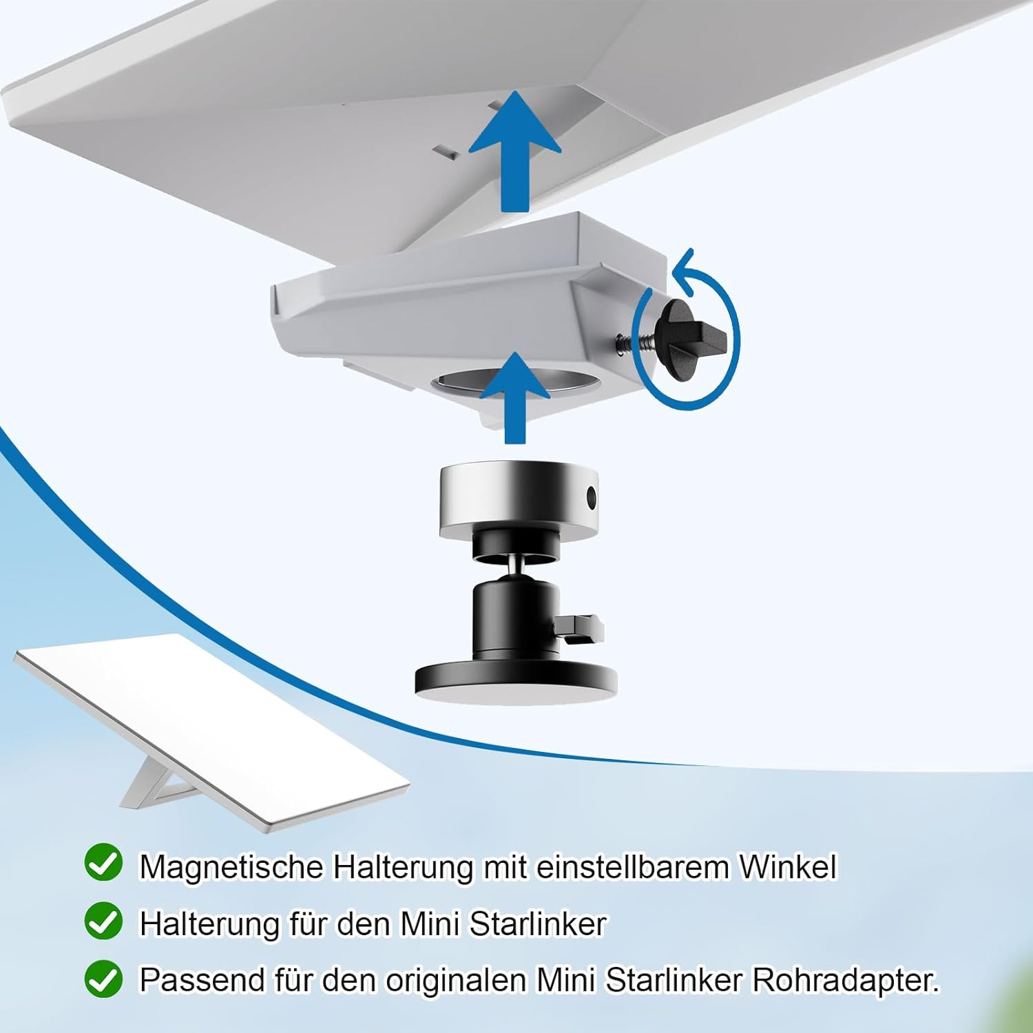 LOMGDOVC Starlink Mini Aluminum Alloy Tripod Adapter 1/4"-20 Thread Compatible with Standard Tripods, Ideal for Motorhome, Outdoor, Camping image number 6