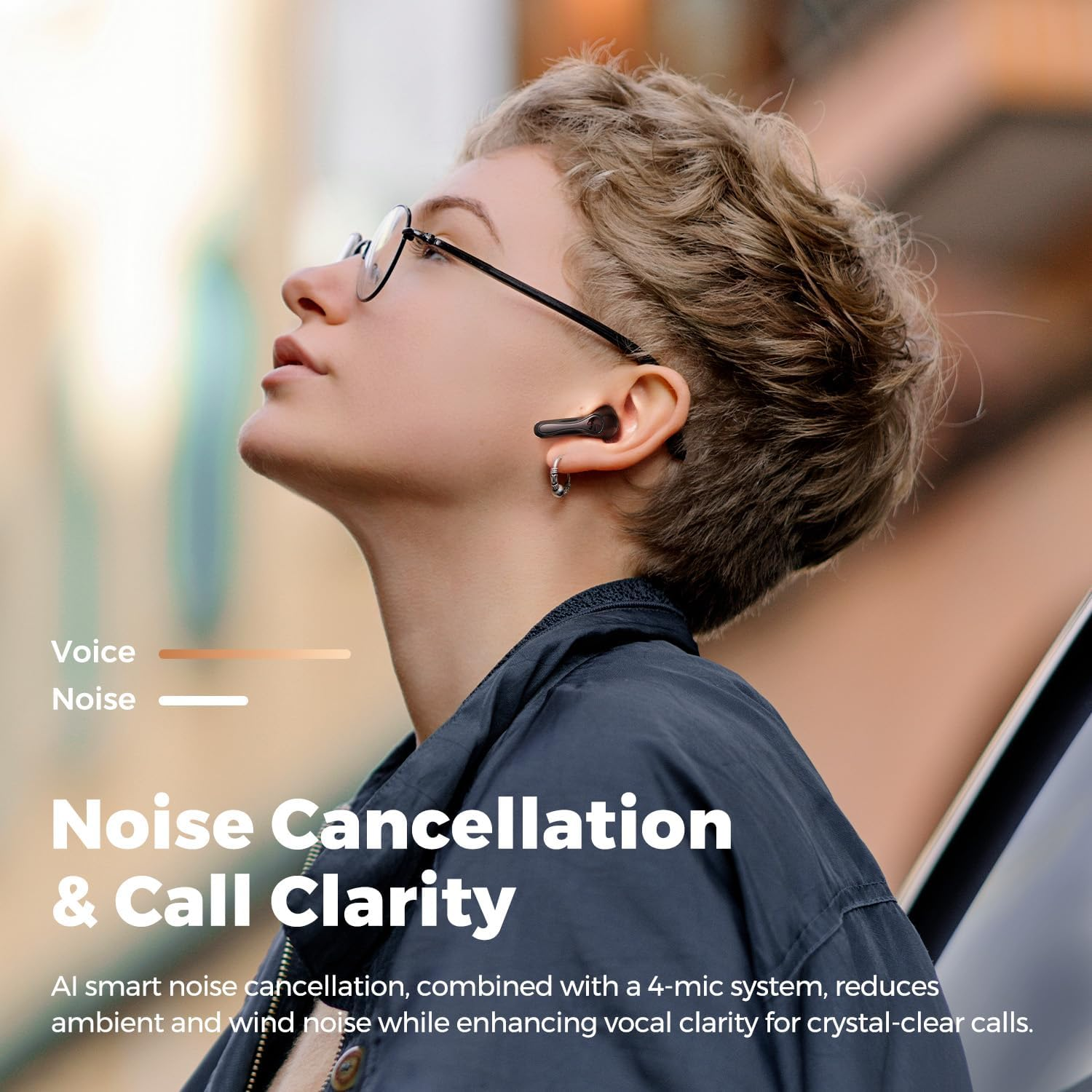 SOUNDPEATS Air5 Lite Wireless Earbuds with Hi-Res Audio, Bluetooth 5.4 Earphones, 13Mm Drivers, LDAC Codec, Noise Cancelling Headphones for Calls, Stereo Sound, 30 Hrs, APP Control (Black) image number 2